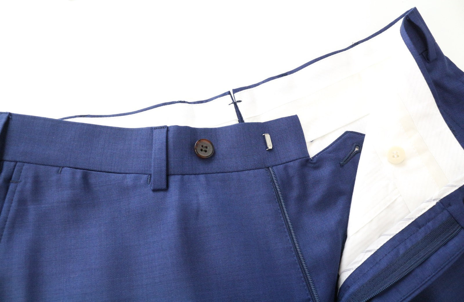 SUITSUPPLY Brescia vyriškos kelnės, UK36R, mėlynos, su vilnoniu pamušalu, klostuotos, oficialios 