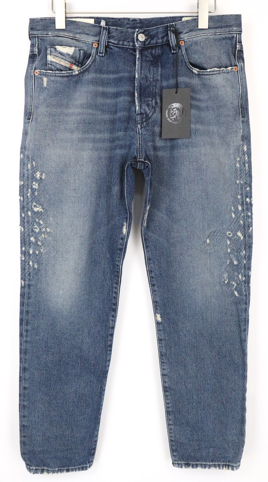 DIESEL Mharky 0870B Men's Jeans W34/L32 Slim Skinny Washed Blue Jean