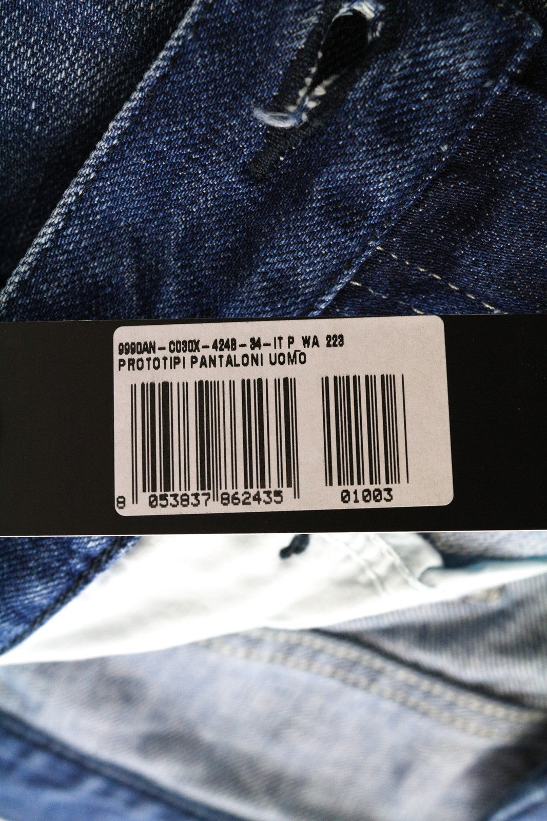 DIESEL Mharky 080AH Men's Jeans W34 Slim Washed Blue Distressed 5-Pocket