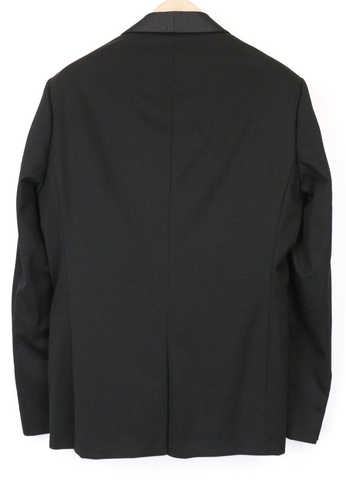 SANDRO vyriškas švarkas 50 juodas vilnos mišinio smokingo skara su atvartu, vienaeilis 