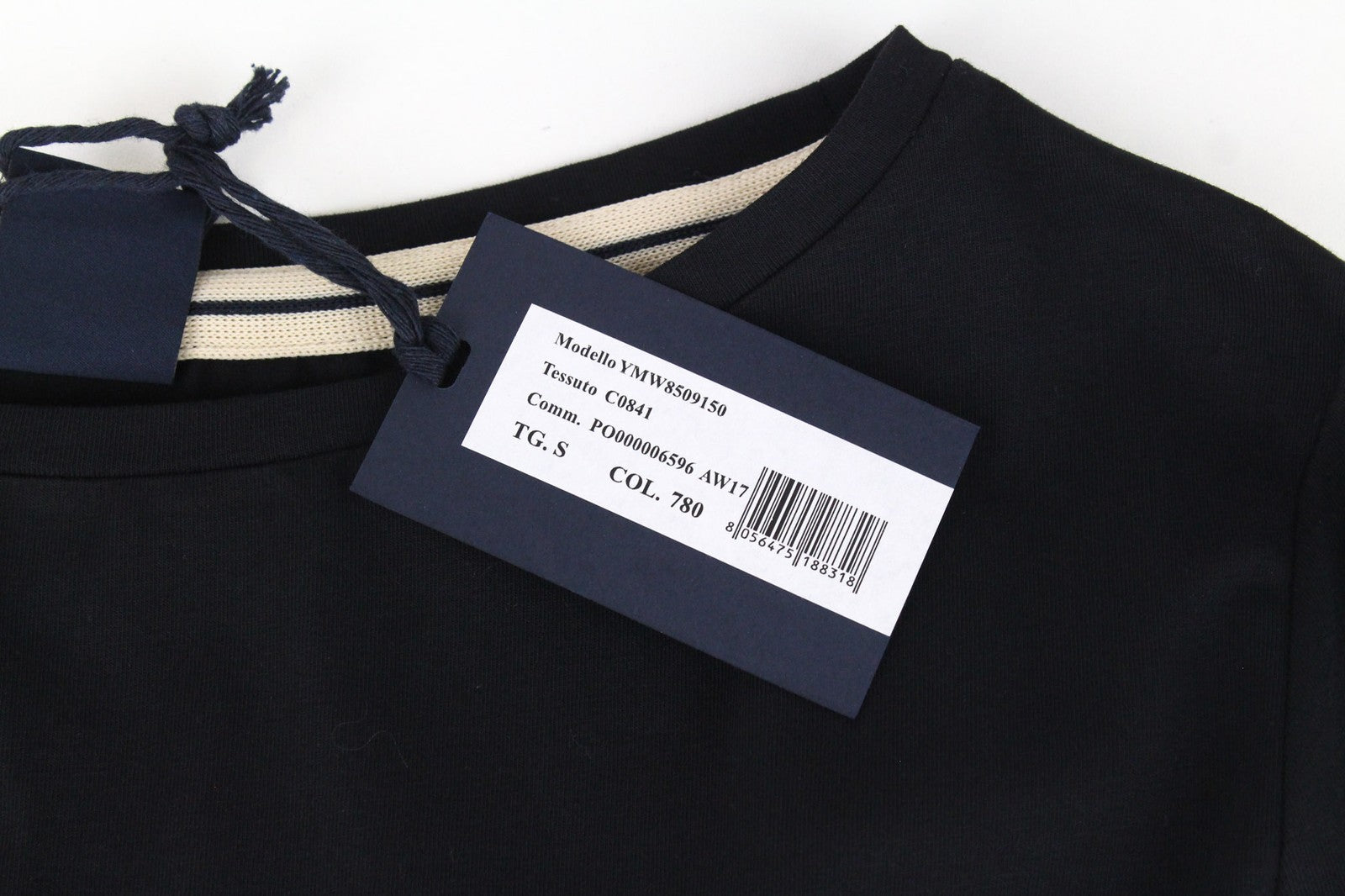 MARINA YACHTING MOTERIMS S medvilniniai juodi džersio marškinėliai su cirkonio logotipu