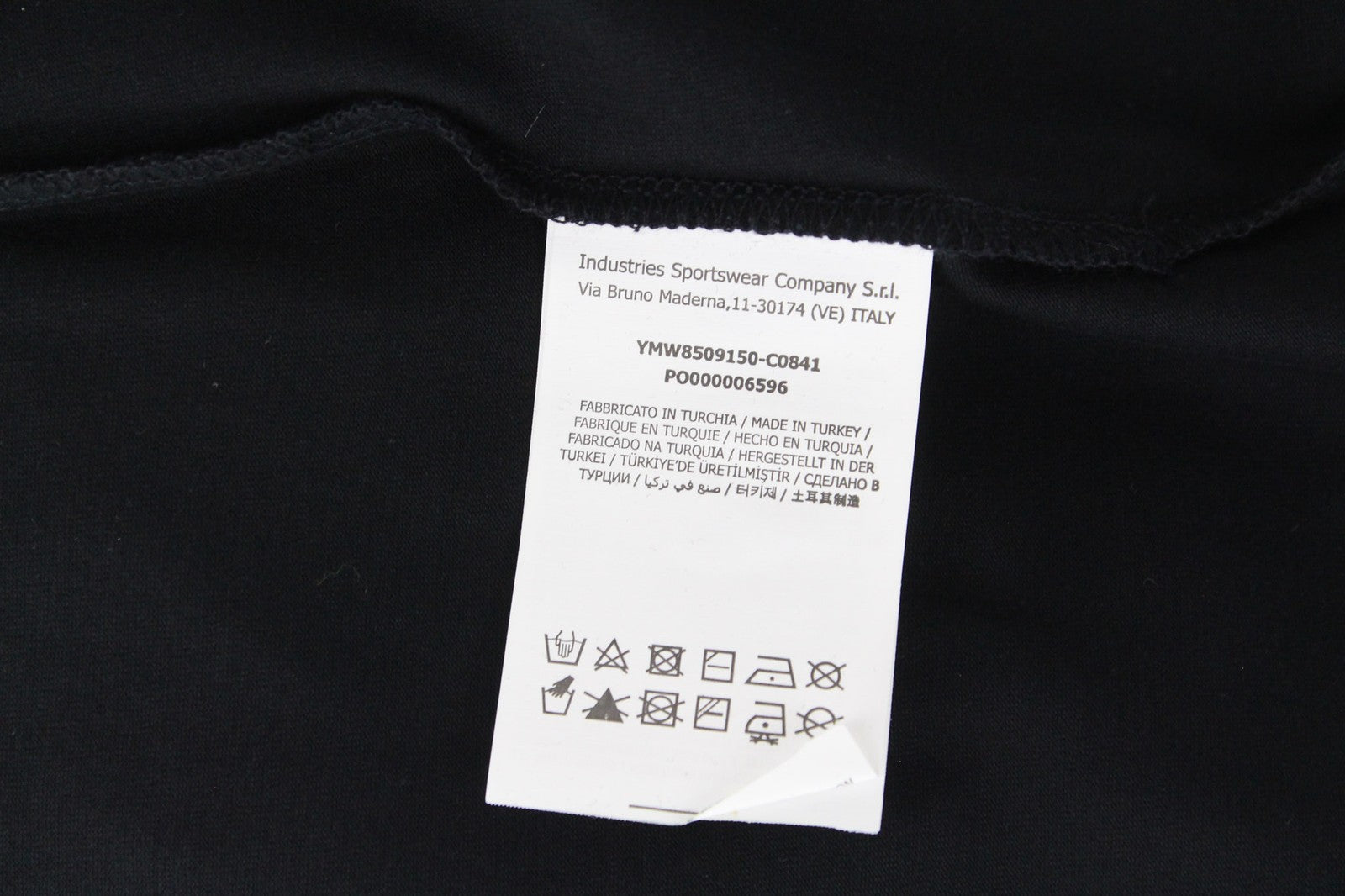 MARINA YACHTING MOTERIMS S medvilniniai juodi džersio marškinėliai su cirkonio logotipu