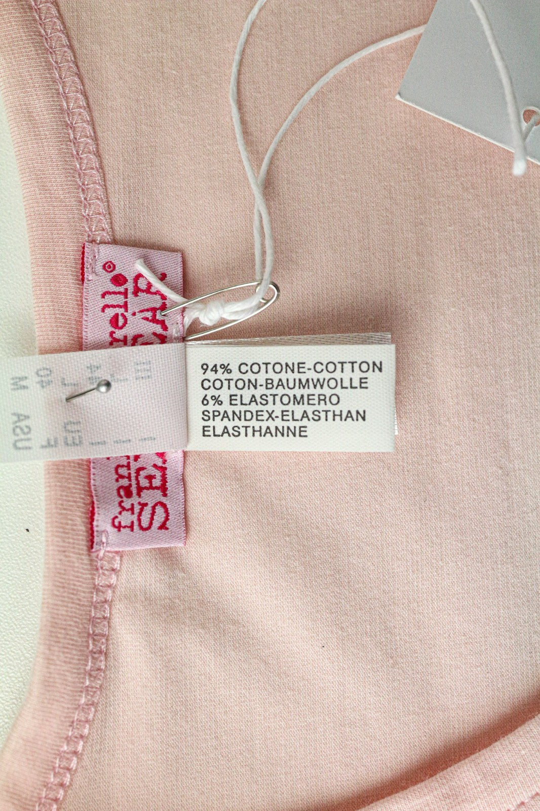 FRANKIE MORELLO Sexywear moteriški marškinėliai L dydžio rožiniai tamprūs medvilniniai trumpomis rankovėmis 