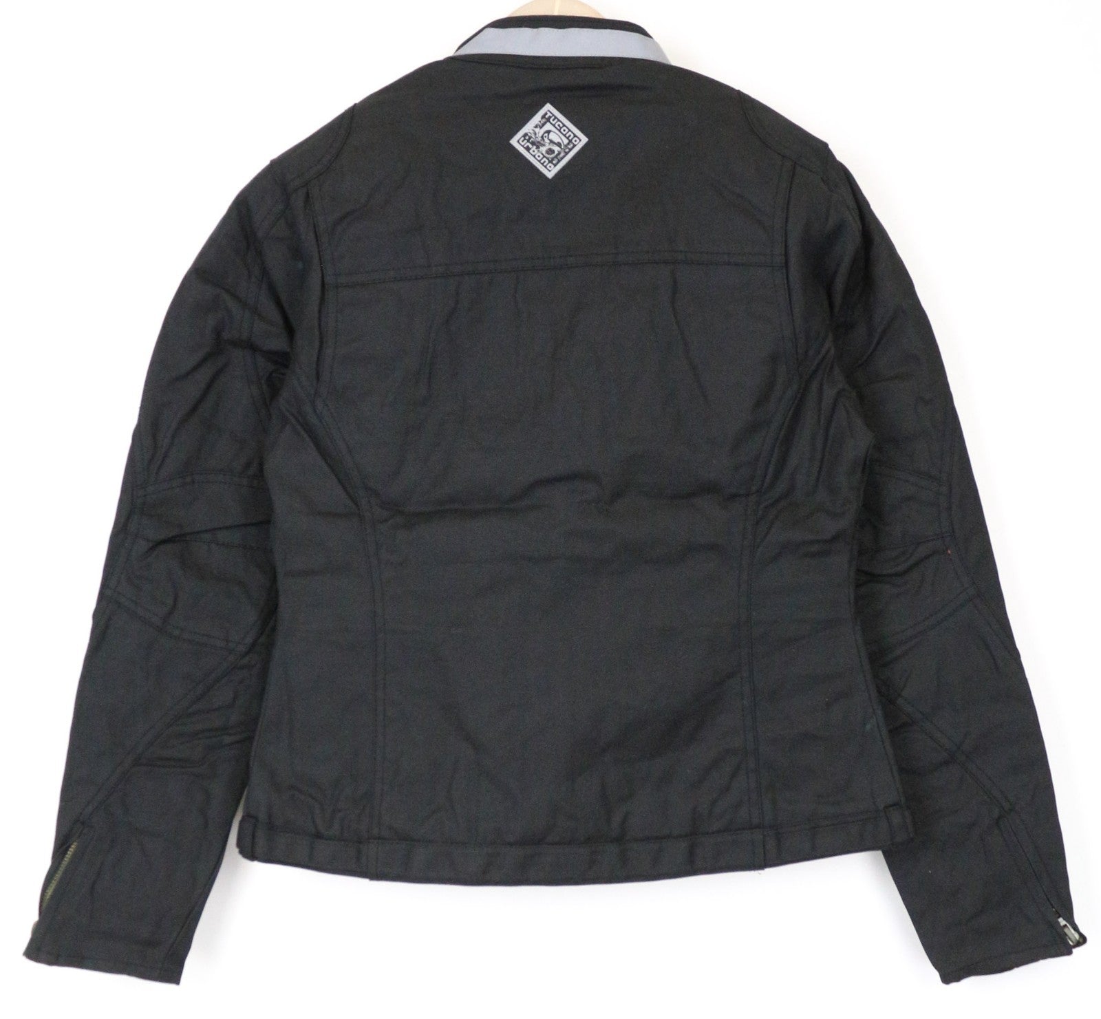 TUCANO URBANO Queen Women Jacket IT40 Black Waxed Cotton Moto Zipped Coat