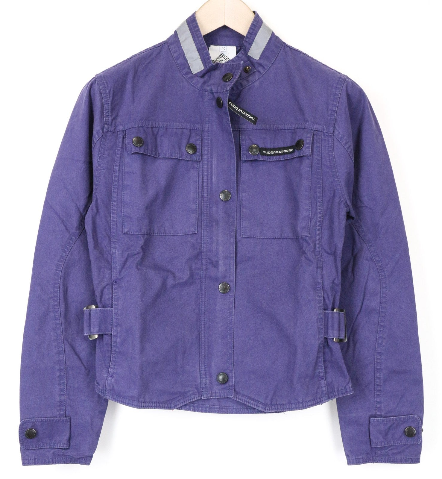 TUCANO URBANO trumpa moteriška striukė IT40 violetinė medvilninė lengva baikerių striukė su užtrauktuku 