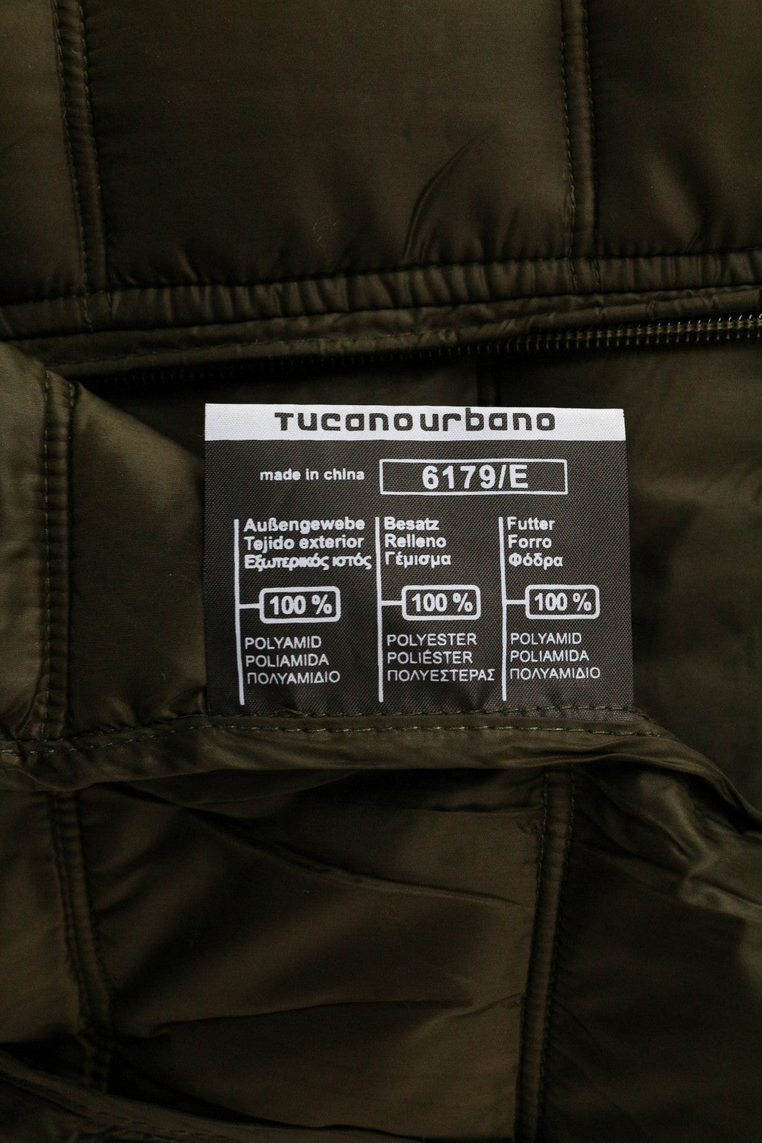 TUCANO URBANO Low Dan Women's Jacket IT42 Dark Green Moto Thermal Zip Quilted
