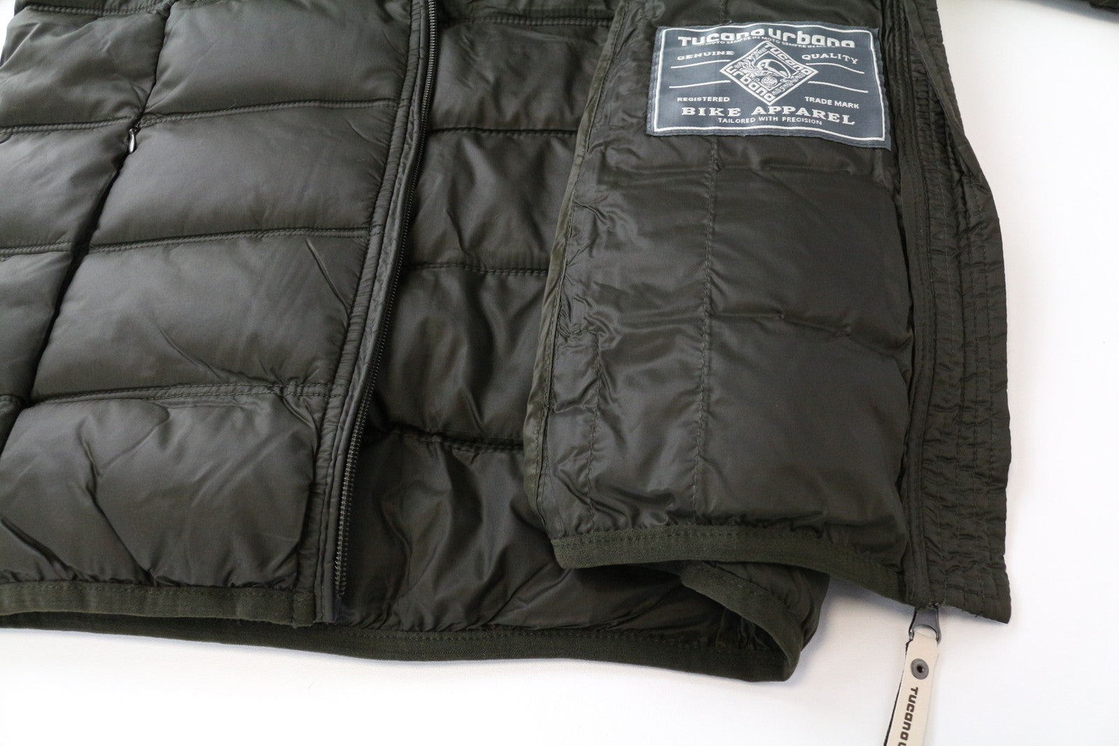 TUCANO URBANO Low Dan Women's Jacket IT42 Dark Green Moto Thermal Zip Quilted