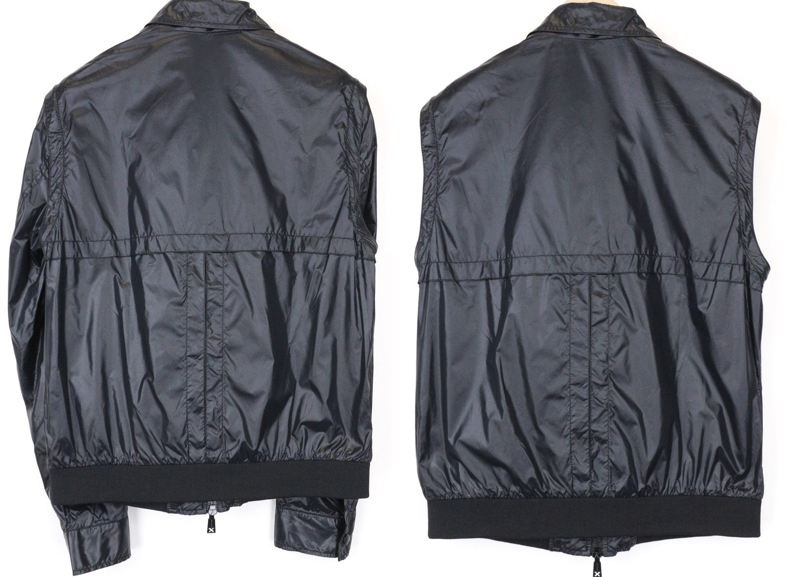 RICHMOND vyriška striukė 48 juoda 2in1 liemenė ilgomis rankovėmis užtrauktuku lengvas paltas 