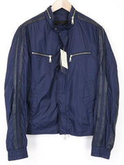 RICHMOND vyriška striukė 50 tamsiai mėlyna su užtrauktuku, vienaeilis, lengva, laisvalaikio stiliaus 