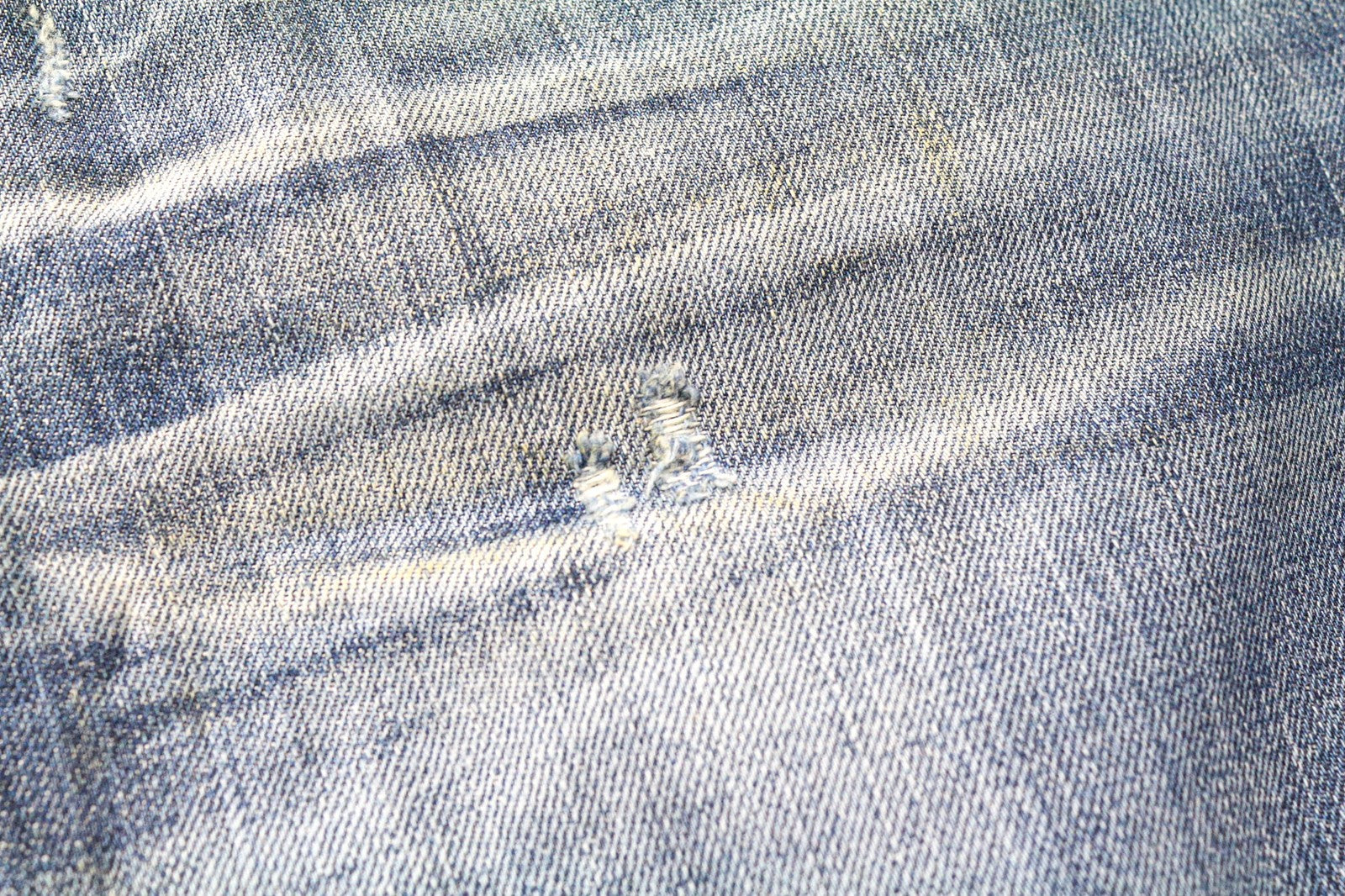 TAKESHY KUROSAWA Men's Jeans W34 Tapered Blue Cotton Washed Aged 5 Pockets