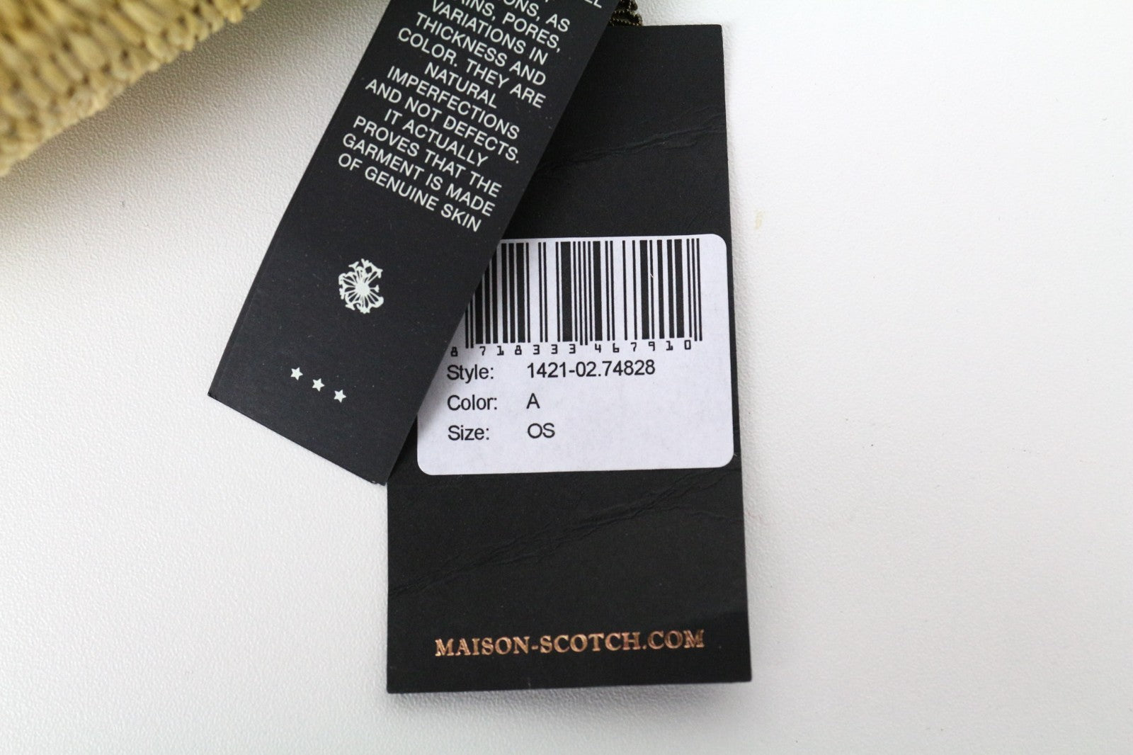 MAISON SCOTCH moteriškas krepšys OS rudos spalvos šiaudinis pintas per petį odinė rankena 