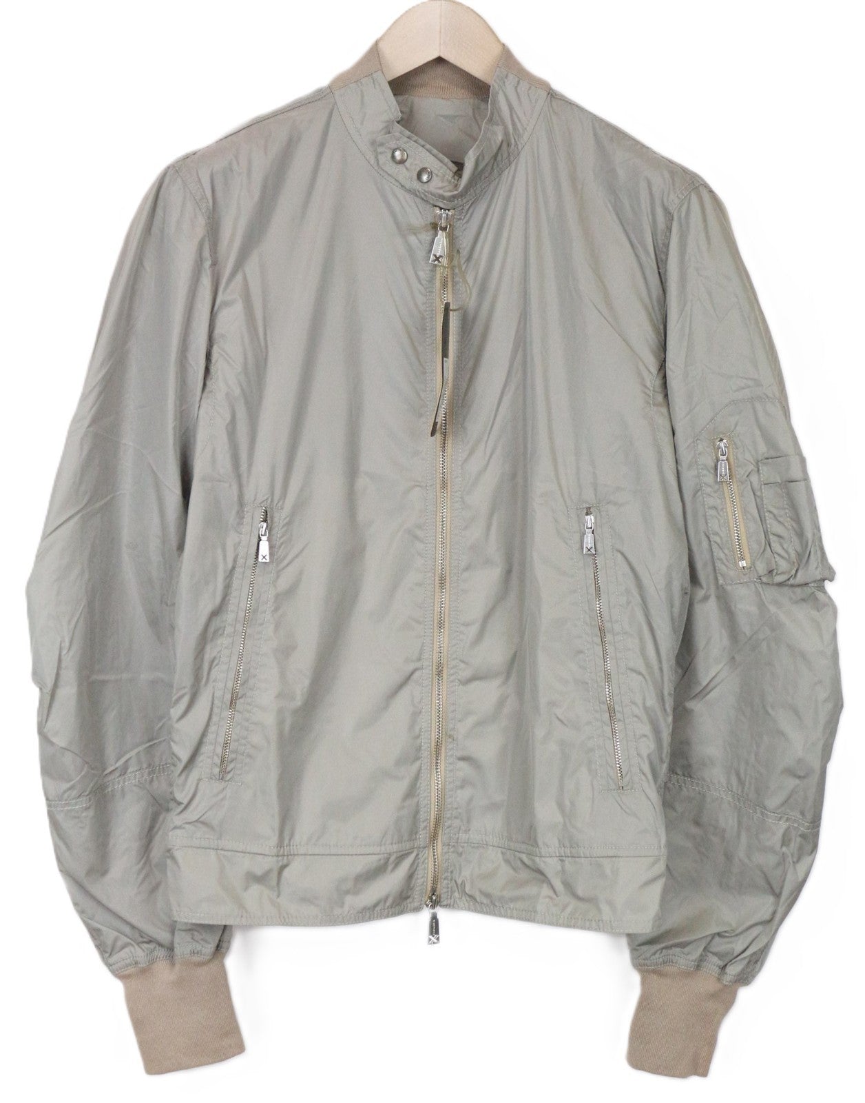 RICHMOND vyriška striukė 48 pilka bomber stiliaus ilgomis rankovėmis, lengva, užtraukiama, laisvalaikio stiliaus 