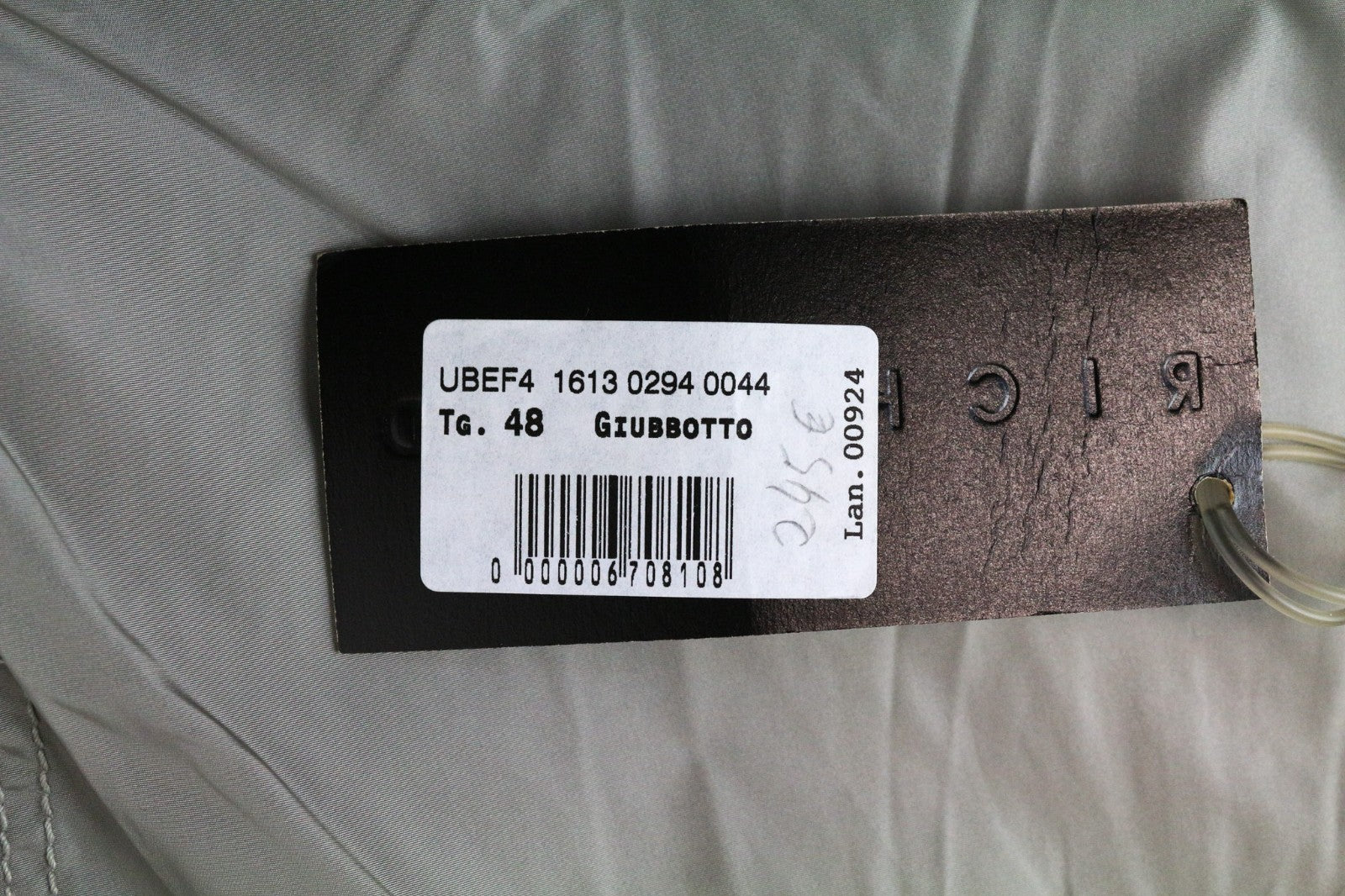 RICHMOND vyriška striukė 48 pilka bomber stiliaus ilgomis rankovėmis, lengva, užtraukiama, laisvalaikio stiliaus 