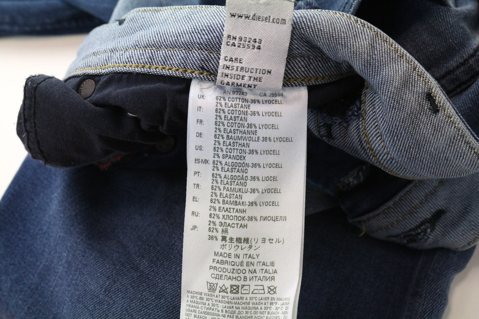 DIESEL Buster 084NV Men's Jeans W30/L32 Slim Blue Cotton Stretch Washed Fit