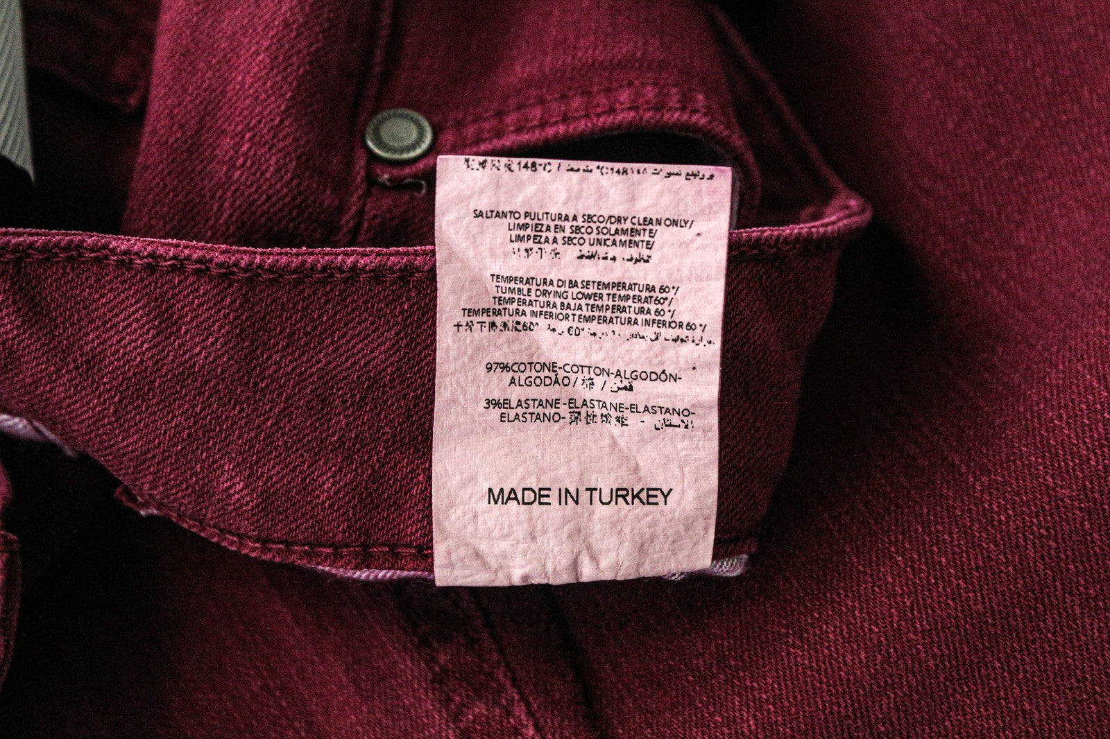 FRANKIE MORELLO moteriški džinsai W25 bordo raudoni aptempti tamprūs medvilniniai džinsai 