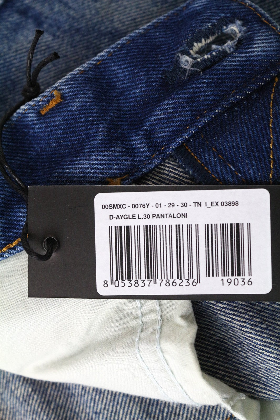DIESEL D-Aygle 0076Y vyriški džinsai W29/L30 skalbtos medvilnės mėlynos siaurėjančios kelnės 
