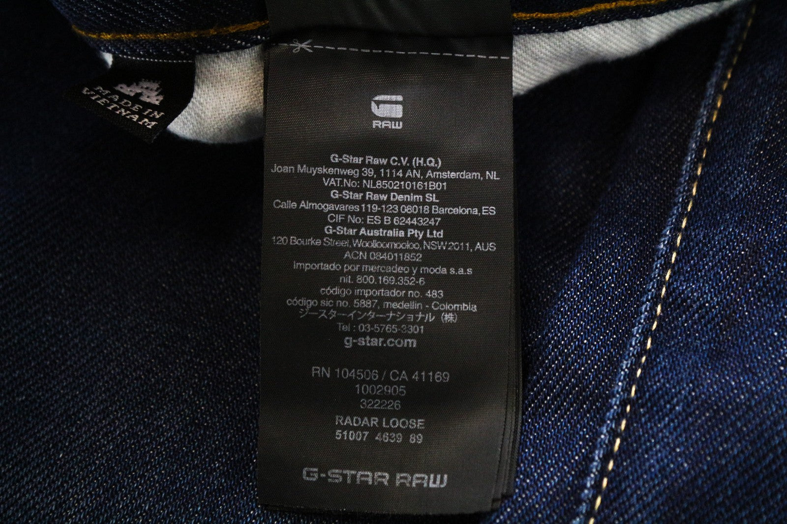 G-STAR RAW Radar Men's Jeans W28/L34 Loose Fit Blue Washed Cotton 5-Pocket