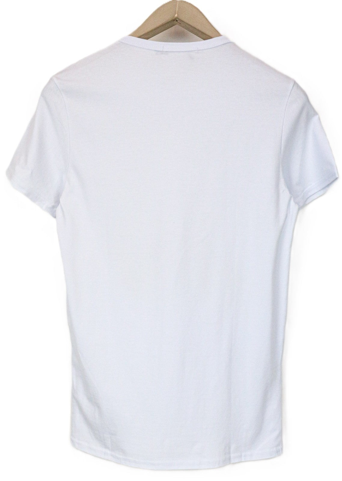 VKING Men's T-Shirt M White Cotton Stretch Short Sleeve Slogan Crewneck Top