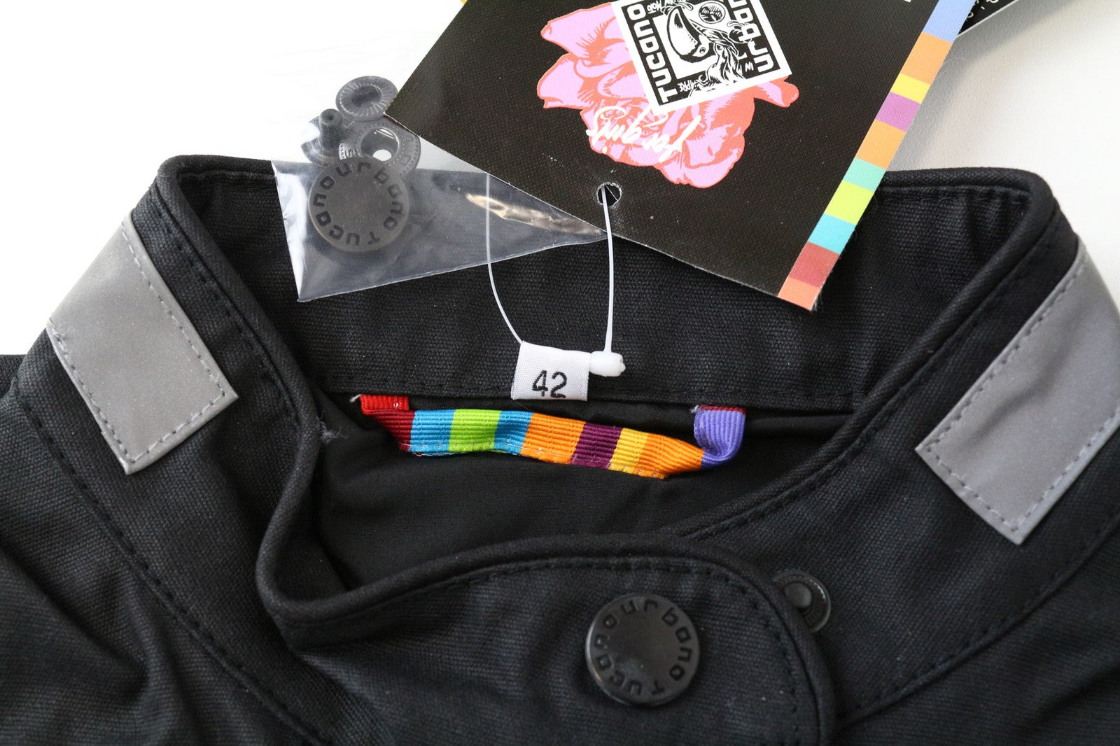 TUCANO URBANO Queen Women Jacket IT42 Black Waxed Cotton Motorbike Windproof