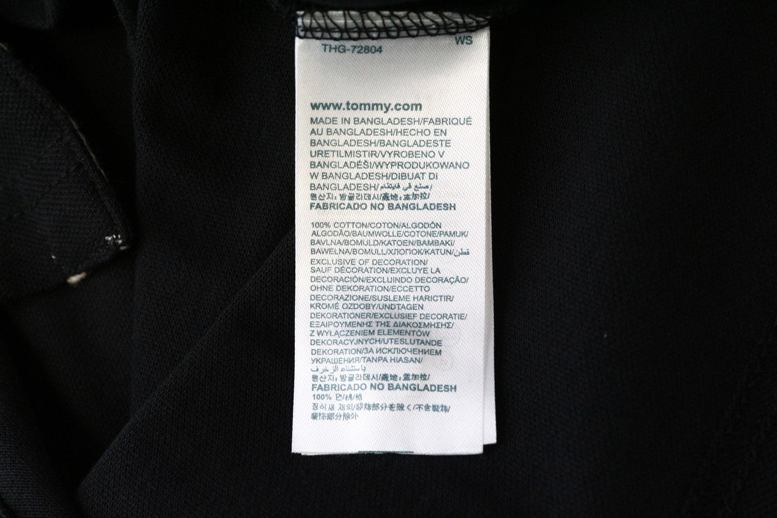 TOMMY HILFIGER DENIM Men's T-Shirt L Black Cotton Short Sleeve Polo Casual