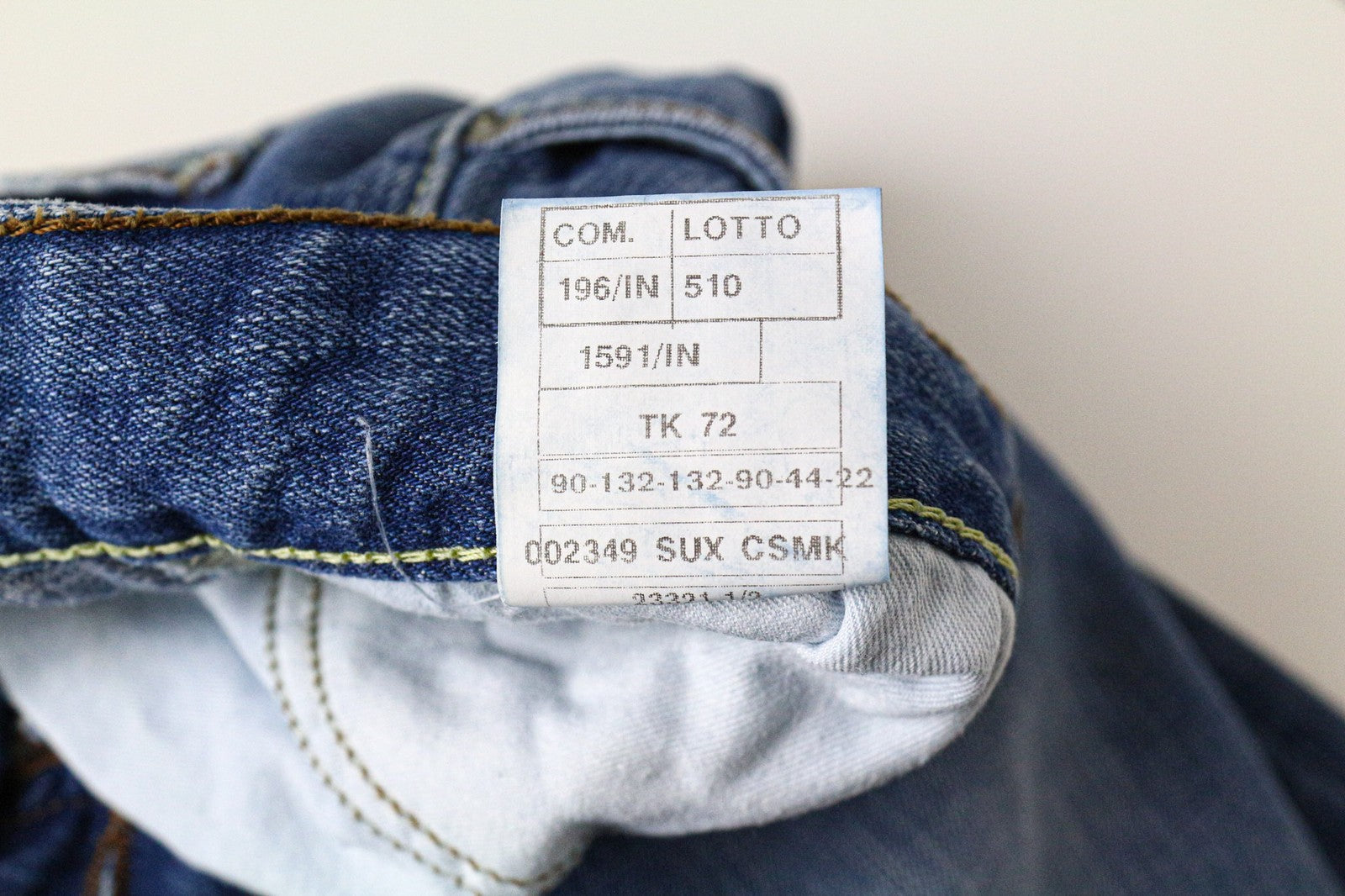 TAKESHY KUROSAWA vyriški džinsai W34 ploni mėlyni medvilniniai dažyti skalbti kelnės