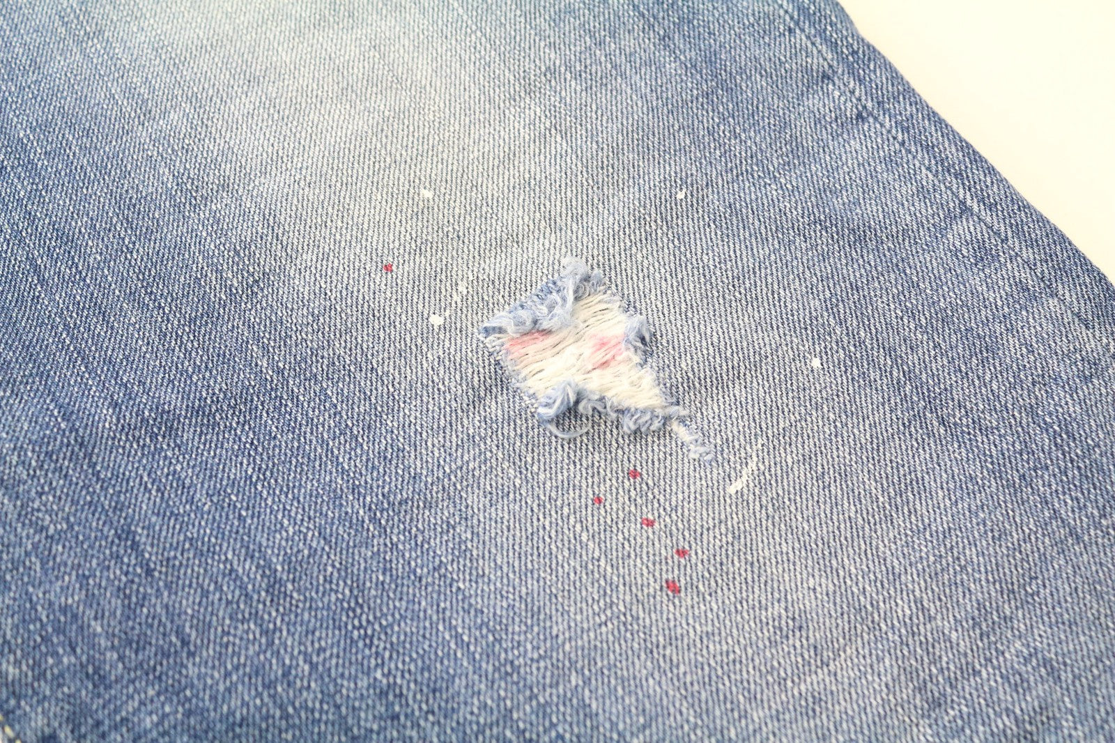 TAKESHY KUROSAWA vyriški džinsai W34 ploni mėlyni medvilniniai dažyti skalbti kelnės