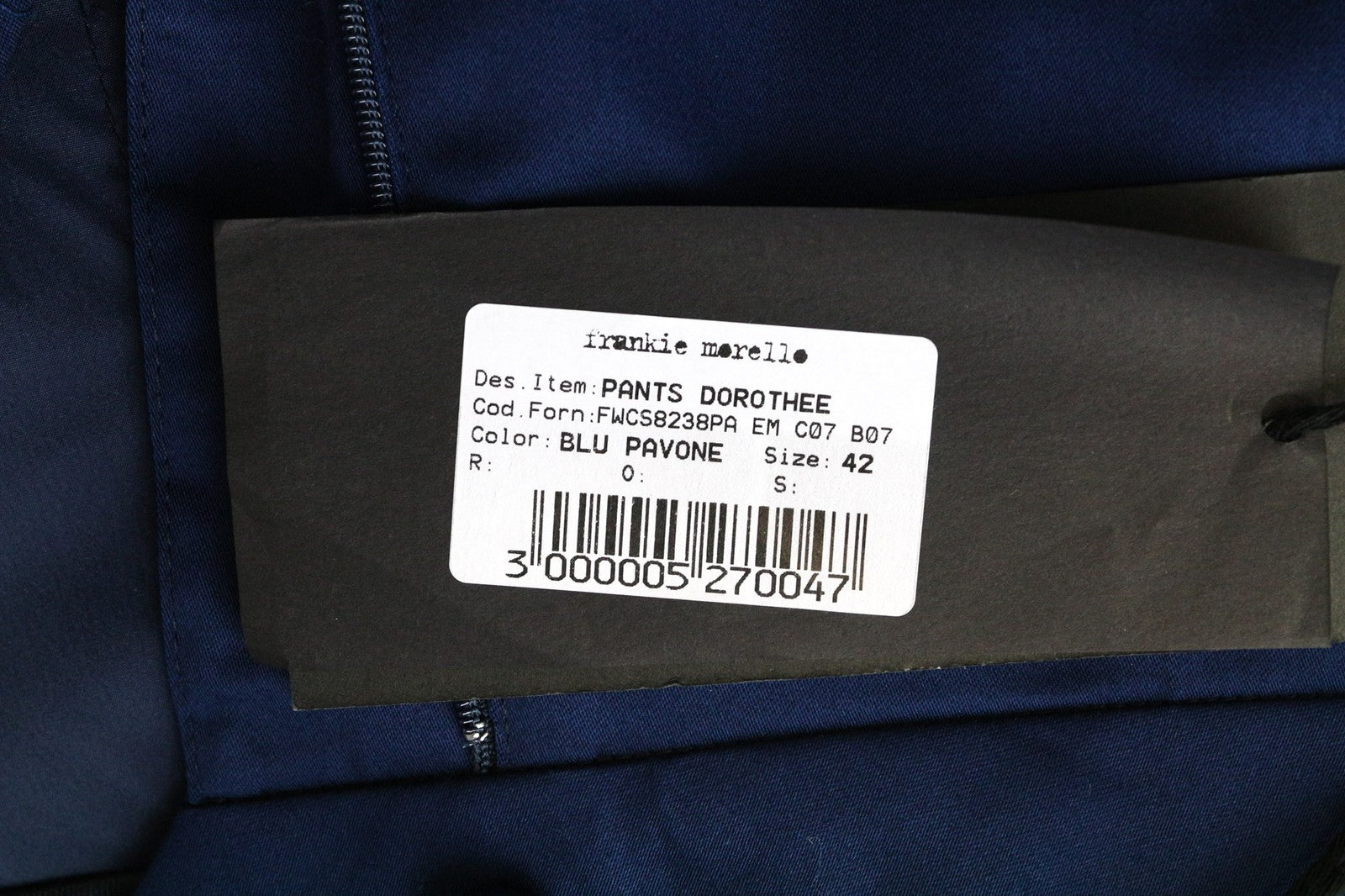 FRANKIE MORELLO Dorothee moteriškos kelnės UK10 mėlynos trumpintos platėjančios medvilnės 