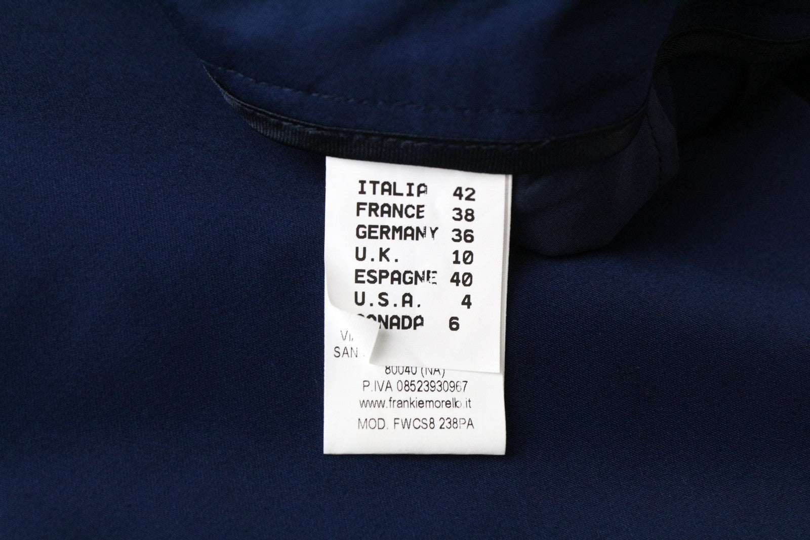 FRANKIE MORELLO Dorothee moteriškos kelnės UK10 mėlynos trumpintos platėjančios medvilnės 