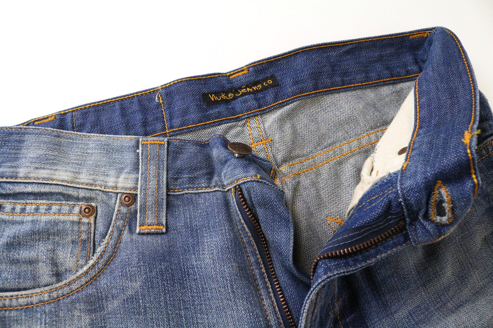 NUDIE JEANS Slim Jim Broken Dream Men's Jeans W29/L32 Blue Slim Non-Stretch