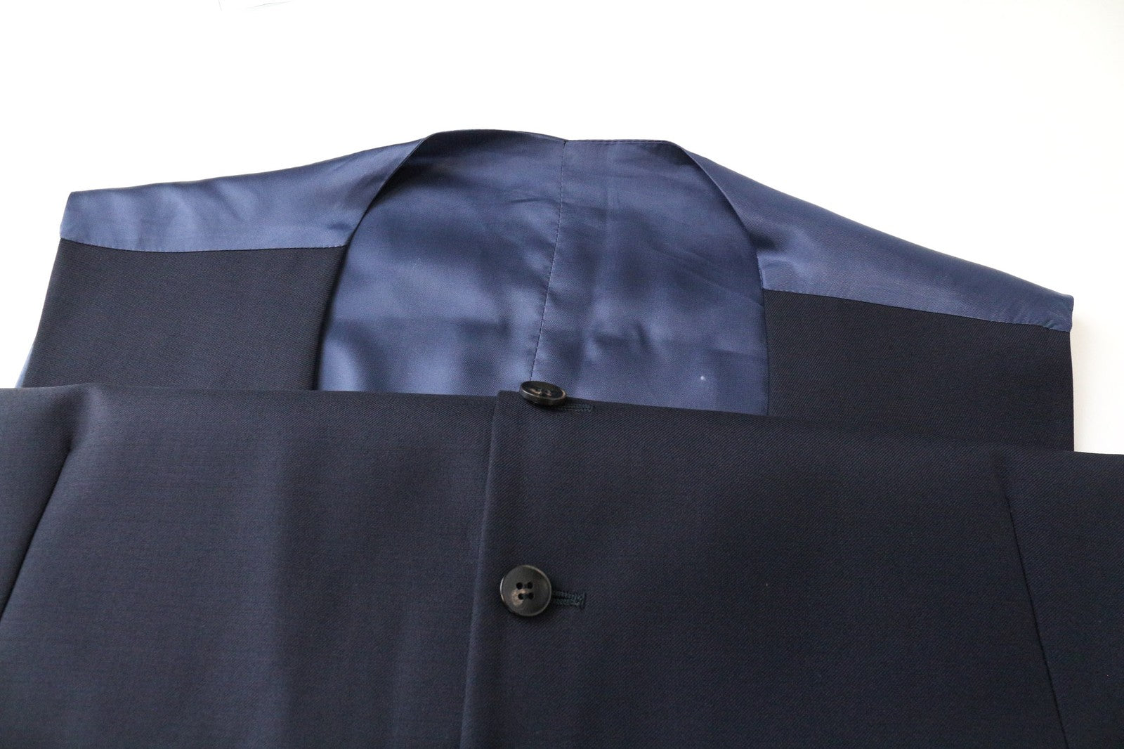 SUITSUPPLY Ferrara Men's Waistcoat UK48S Blue Pure Wool V-Neck Slim Formal Cut