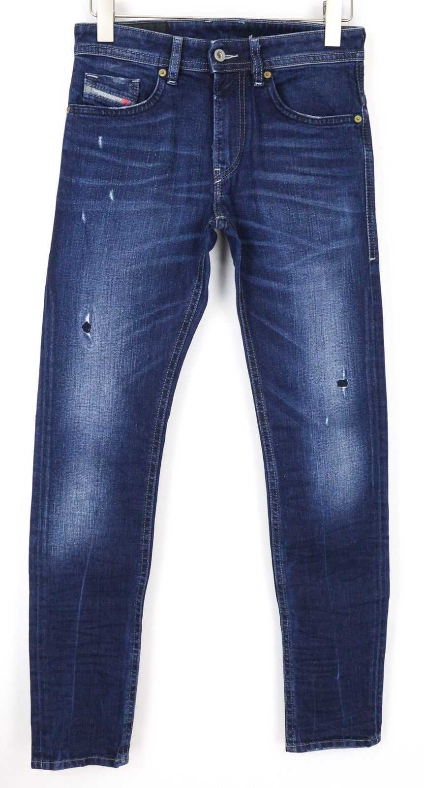 DIESEL Thommer 084VH Men's Jeans W28/L32 Blue Slim Cotton Ripped Washed Fit