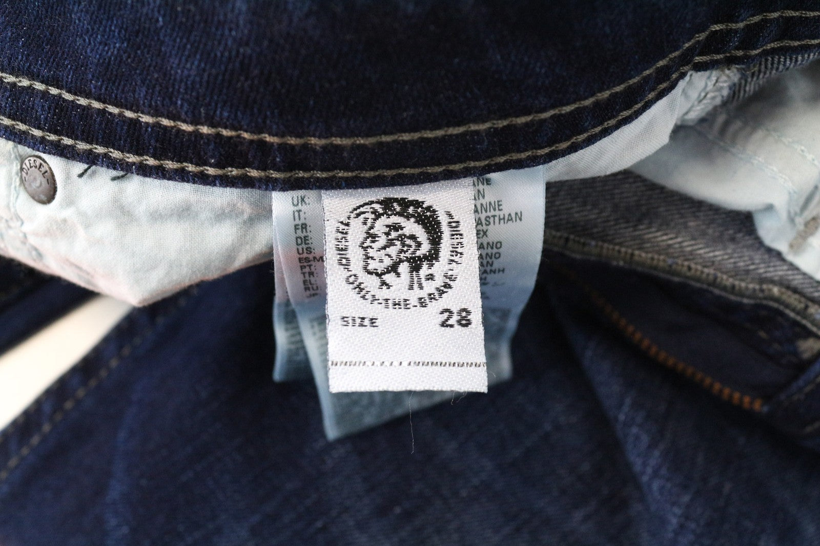 DIESEL Thommer 084VH Men's Jeans W28/L32 Blue Slim Cotton Ripped Washed Fit