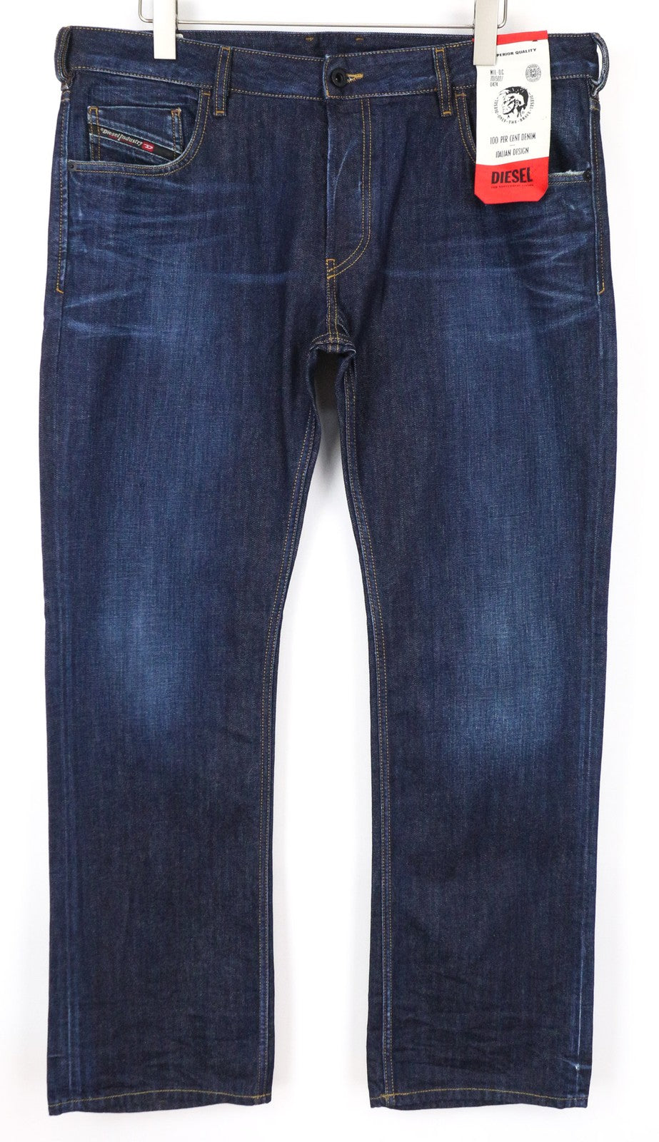 DIESEL D-Ligenz 088AN vyriški džinsai W38/L32 tamsiai mėlyni, skalbti, laisvo kirpimo, grynos medvilnės 