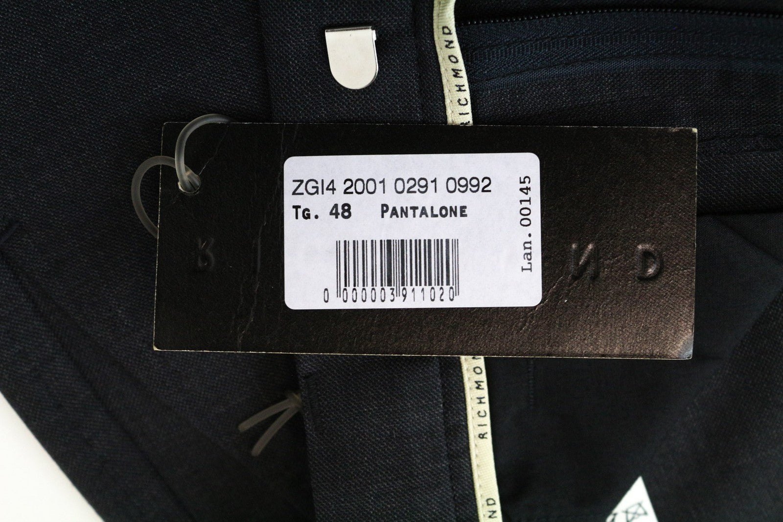 RICHMOND vyriškos IT48 pilkos vilnos mišinio melanžo dizainerio stiliaus plokščia priekine dalimi kelnės 