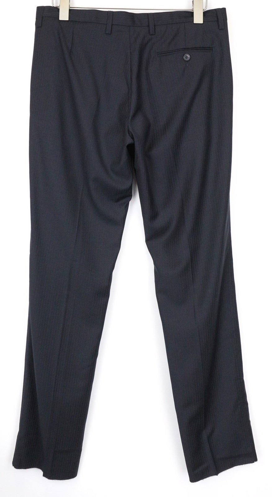 RICHMOND vyriškos IT48 juodos medvilnės mišinio dryžuotos klasikinės kelnės plokščiu priekiu 