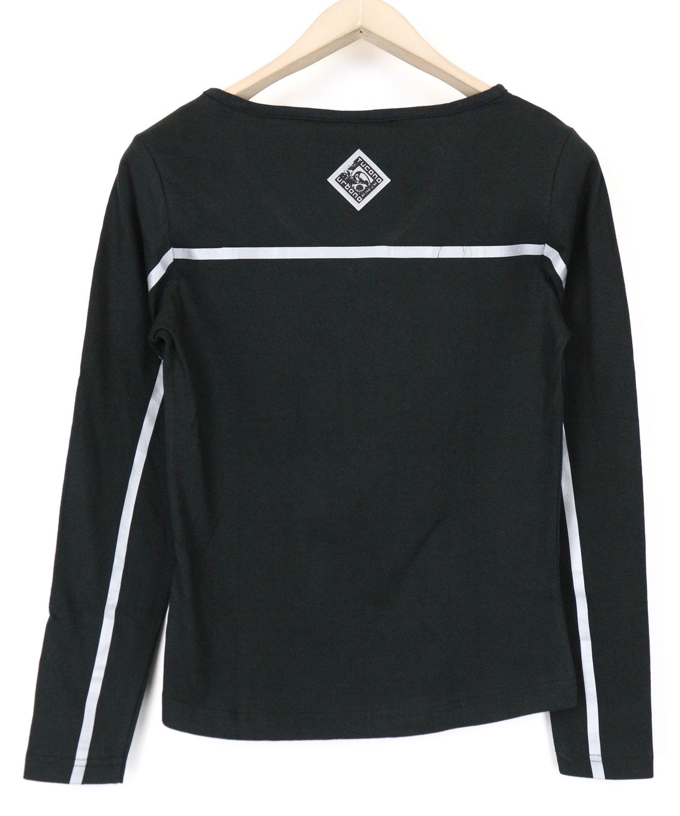 TUCANO URBANO T-TU moteriški marškinėliai su šviesą atspindinčia V formos iškirpte, juodi, XS dydžio 