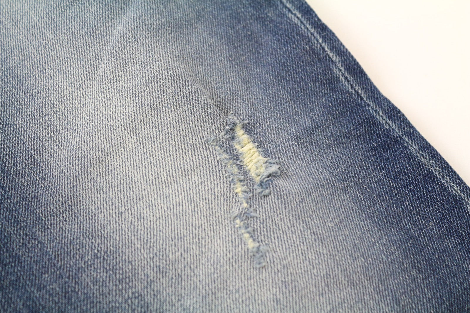 TAKESHY KUROSAWA TK 75 vyriški džinsai W34 mėlyni, apdriskę, ploni, tamprūs, su sagomis 