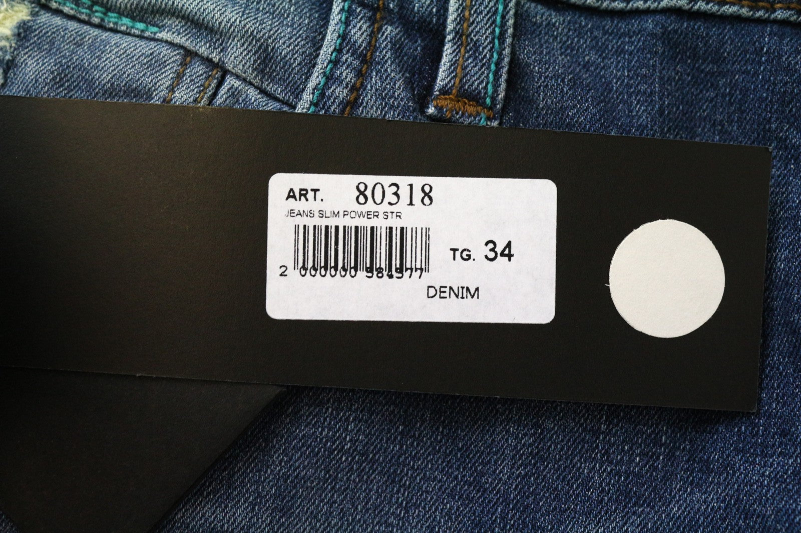 TAKESHY KUROSAWA TK 75 vyriški džinsai W34 mėlyni, apdriskę, ploni, tamprūs, su sagomis 