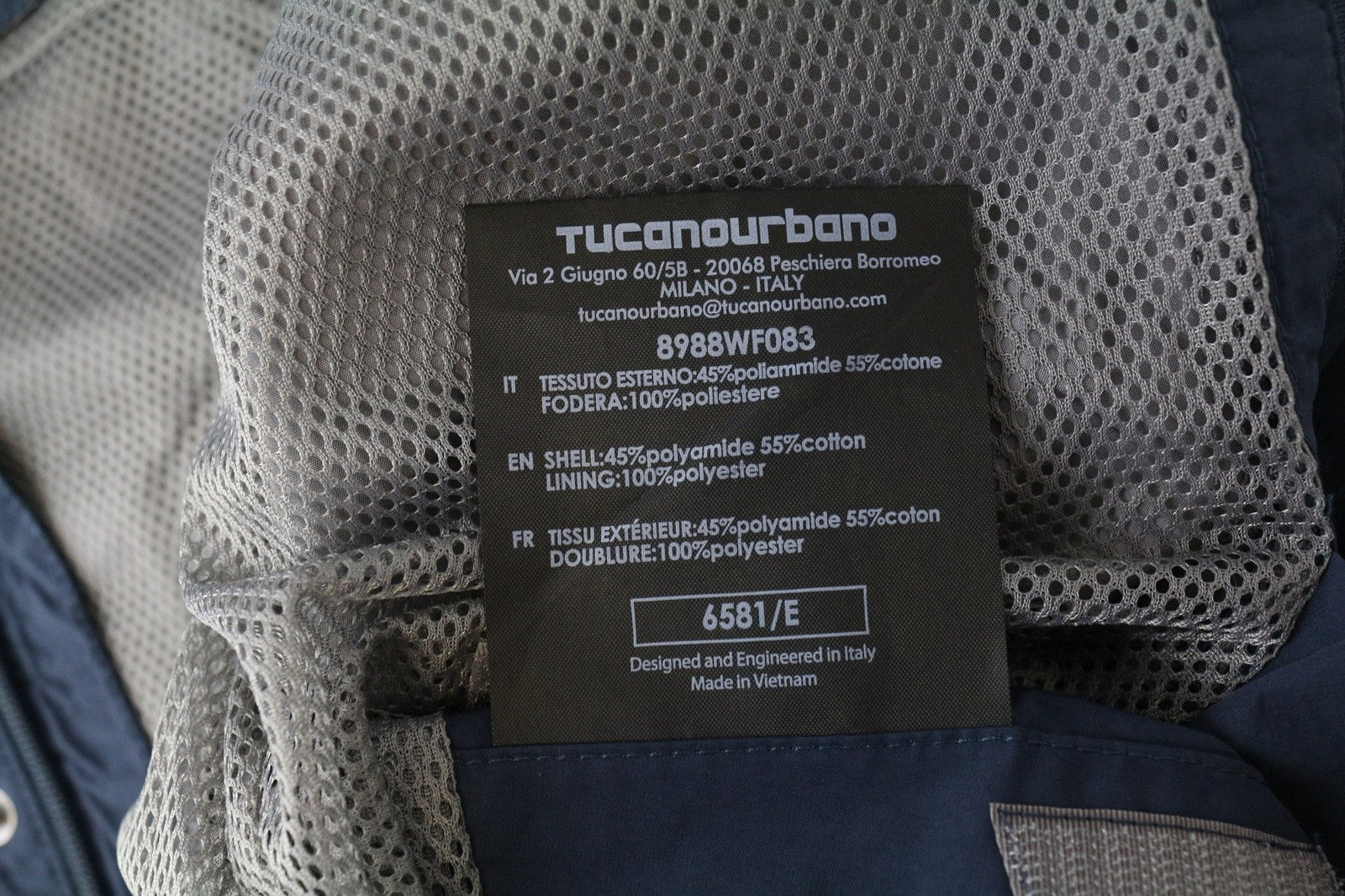 TUCANO URBANO Albertina moteriška striukė EU44 tamsiai mėlynos medvilnės mišinio moto vėjo striukė 