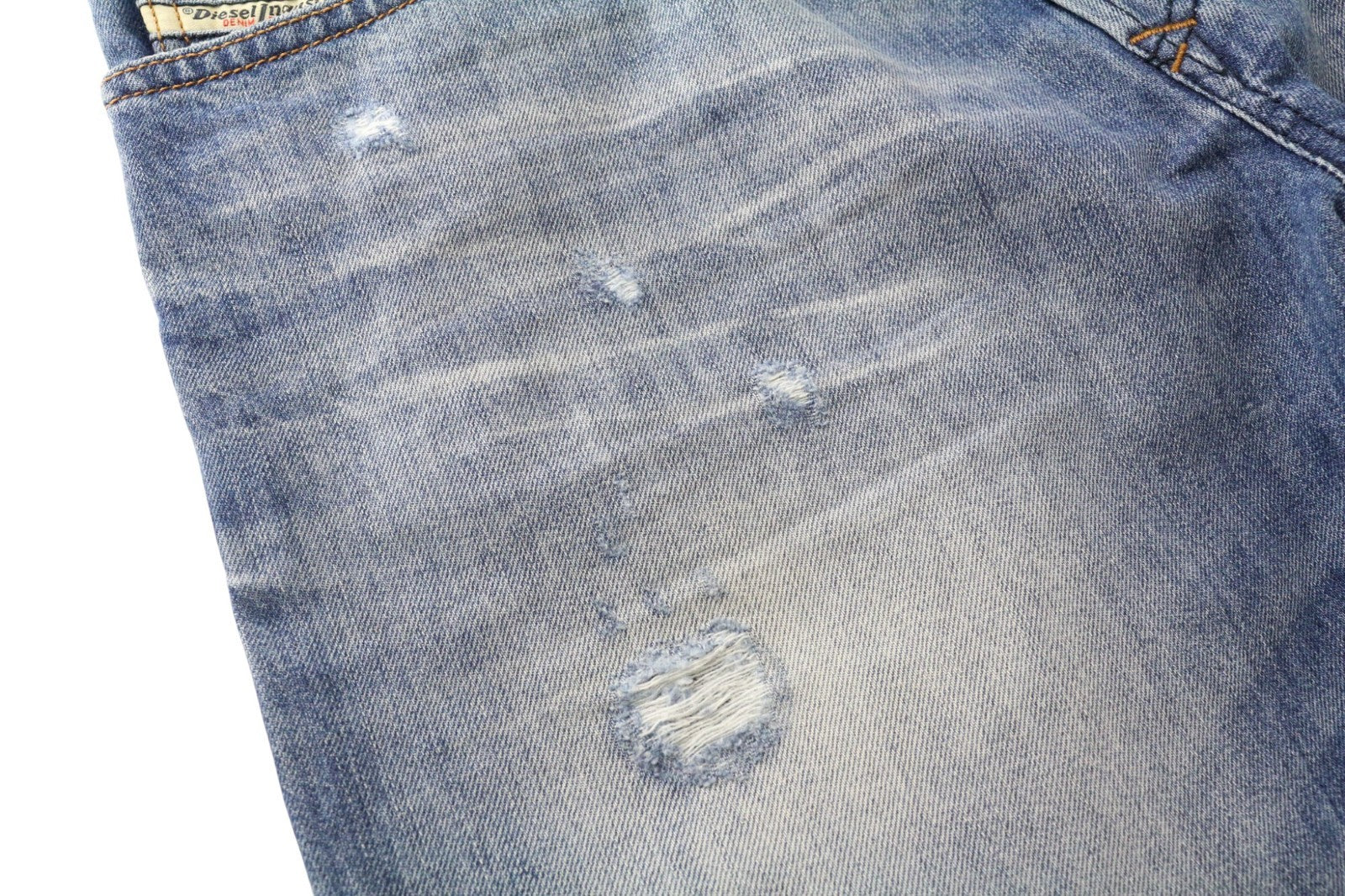 DIESEL Buster R95T8 Men's Jeans W34/L34 Blue Taper Slim Non-Stretch Distressed