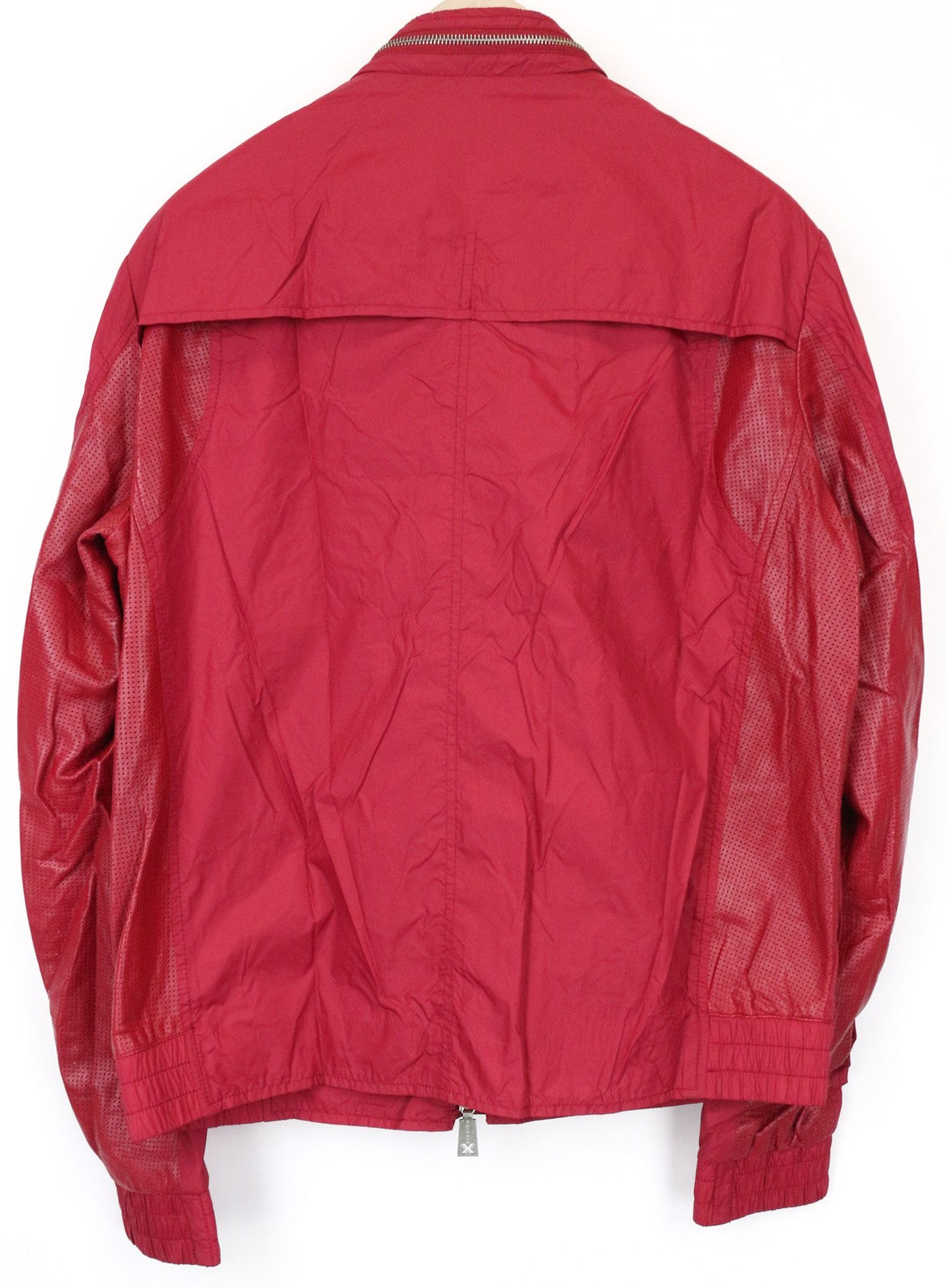 RICHMOND vyriška striukė IT52 raudona dizainerio aukšta apykakle, užtrauktuku, klasikinio stiliaus, neperpučiama, su pamušalu 