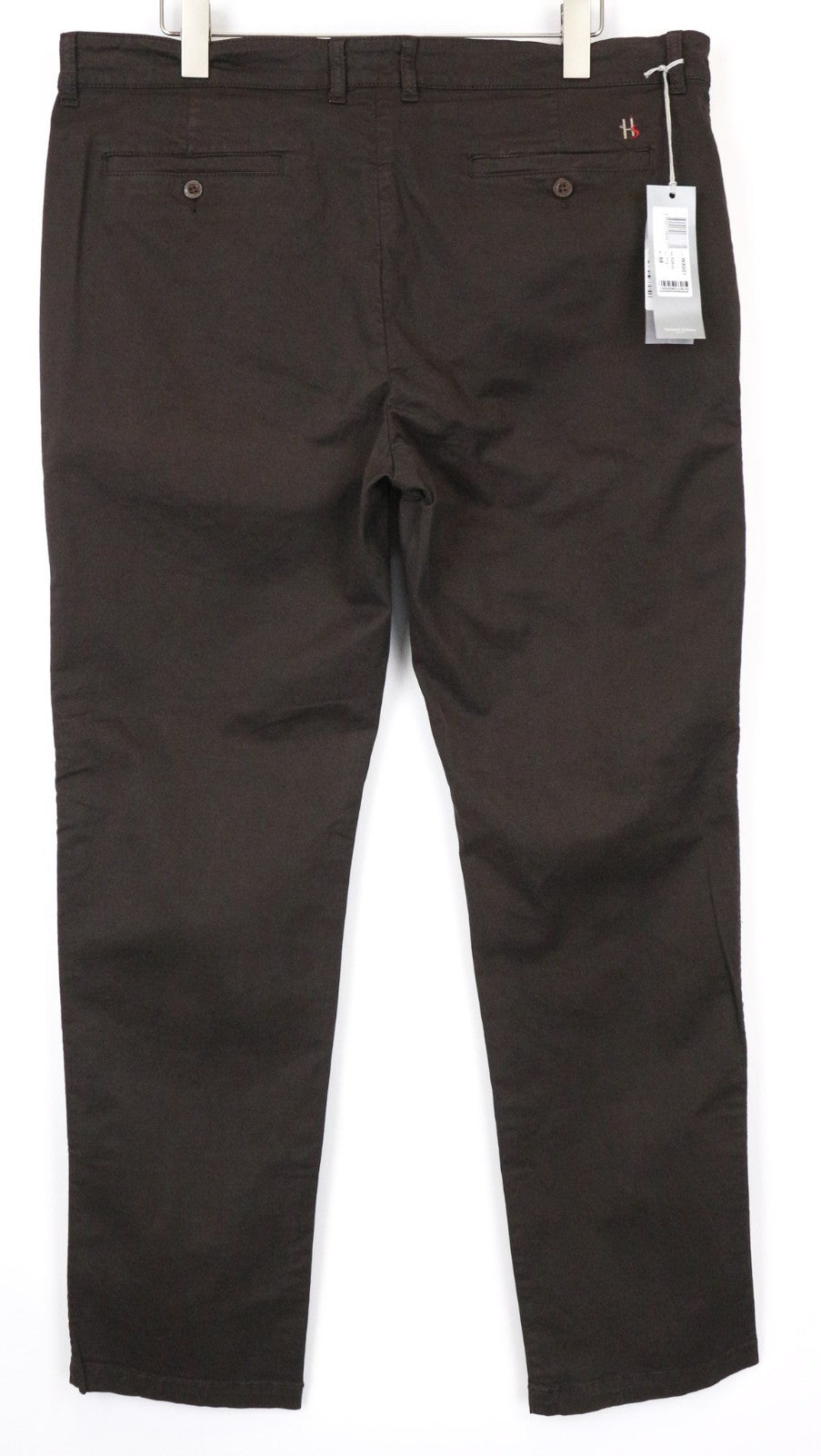 HARMONT &amp; BLAINE vyriškos kelnės 56 tamsiai rudos laisvalaikio medvilnės tamprios plokščia priekine dalimi 