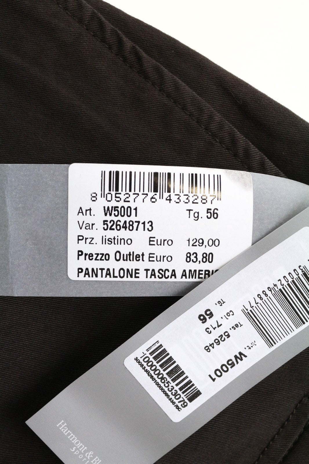 HARMONT &amp; BLAINE vyriškos kelnės 56 tamsiai rudos laisvalaikio medvilnės tamprios plokščia priekine dalimi 