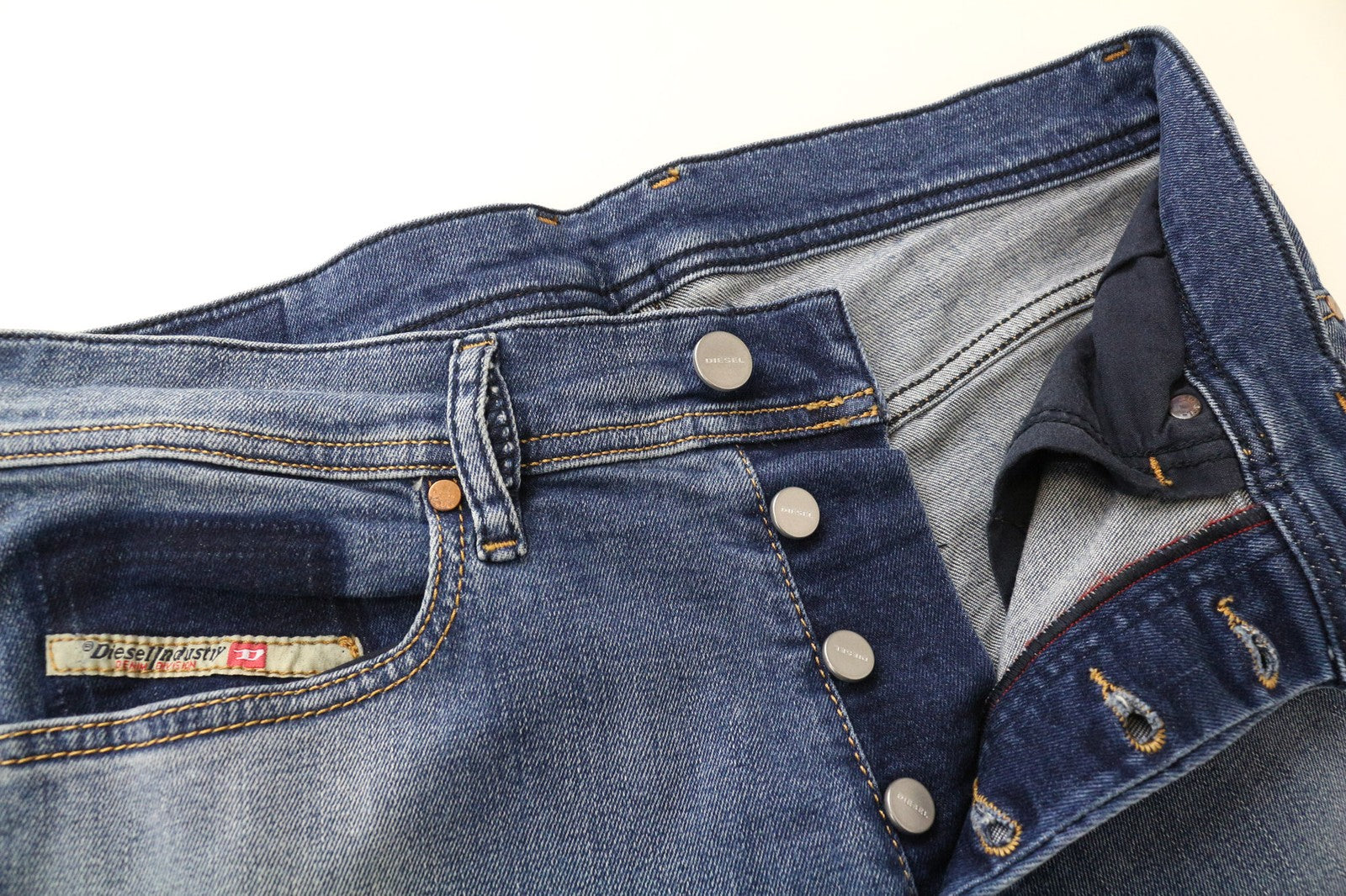 DIESEL Tepphar-R 084SV Men's Jeans W28/L32 Blue Slim Carrot Fit Button Fly