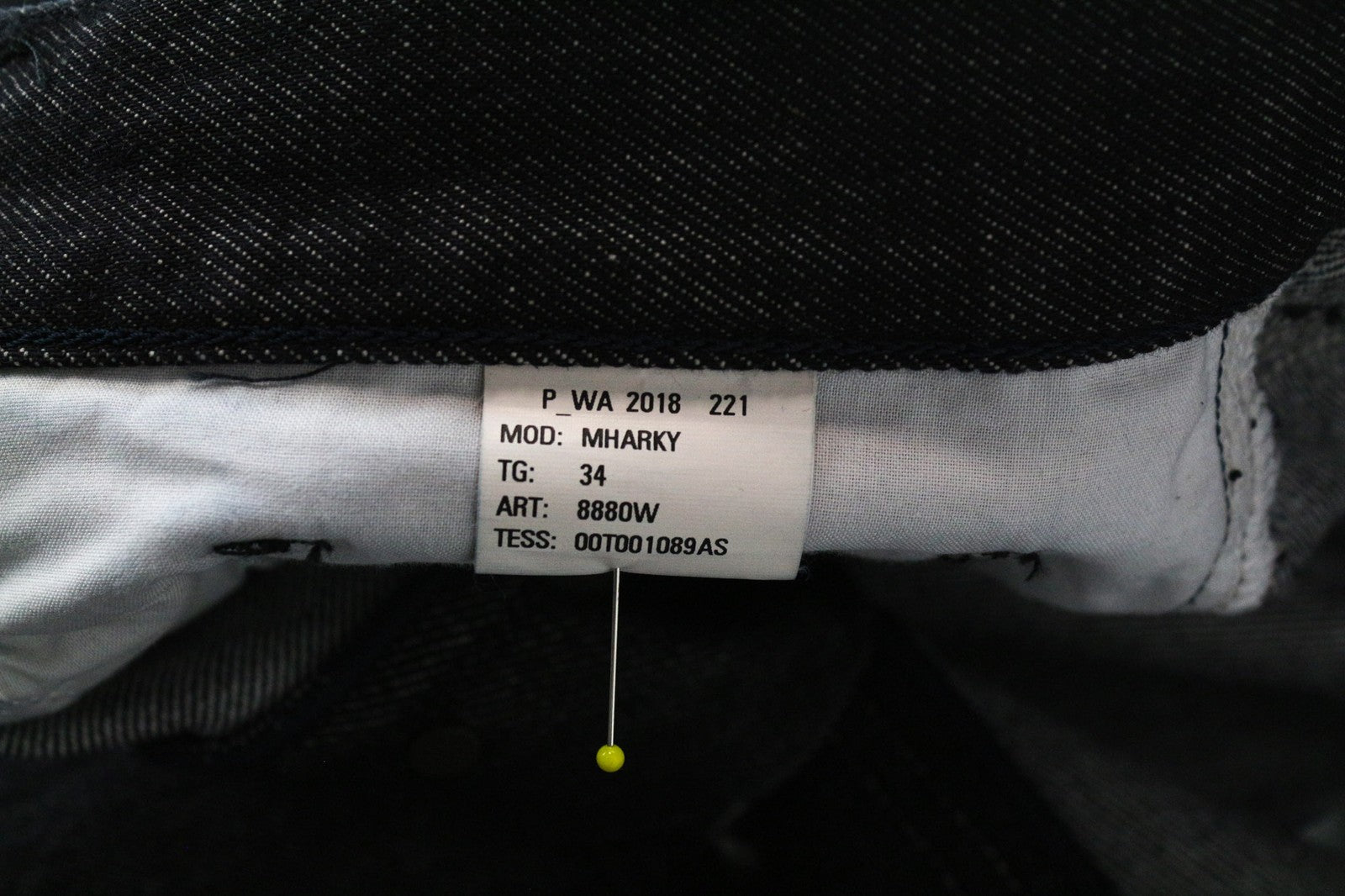 DIESEL Mharky 8880W Men's Jeans W34 Grey Slim Dark Casual 5-Pocket Plain Fit