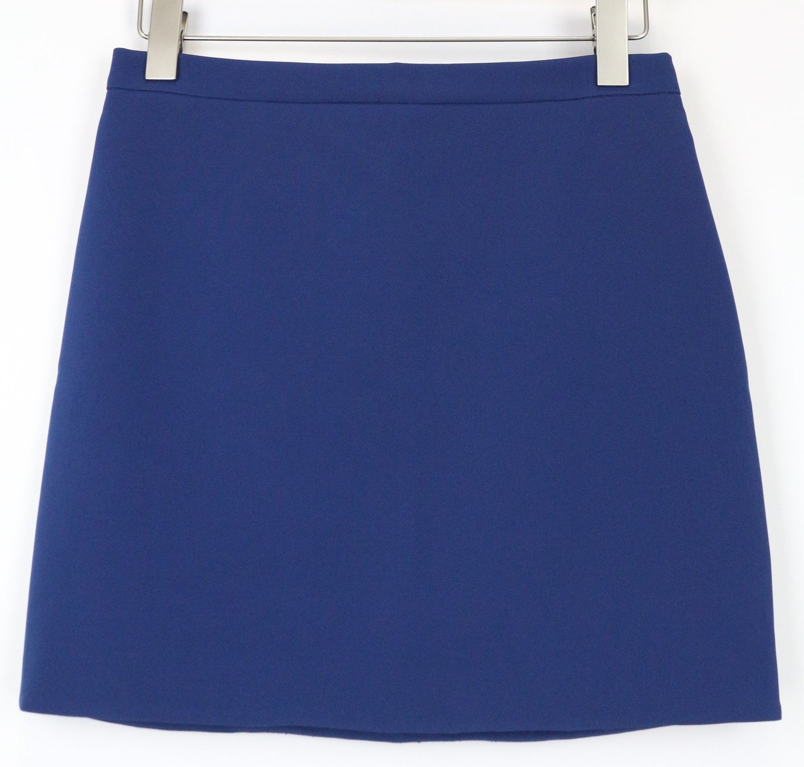 FRANKIE MORELLO Alya moteriškas sijonas UK12 mėlynas tamprus mini laisvalaikio trumpas užtrauktukas šone 