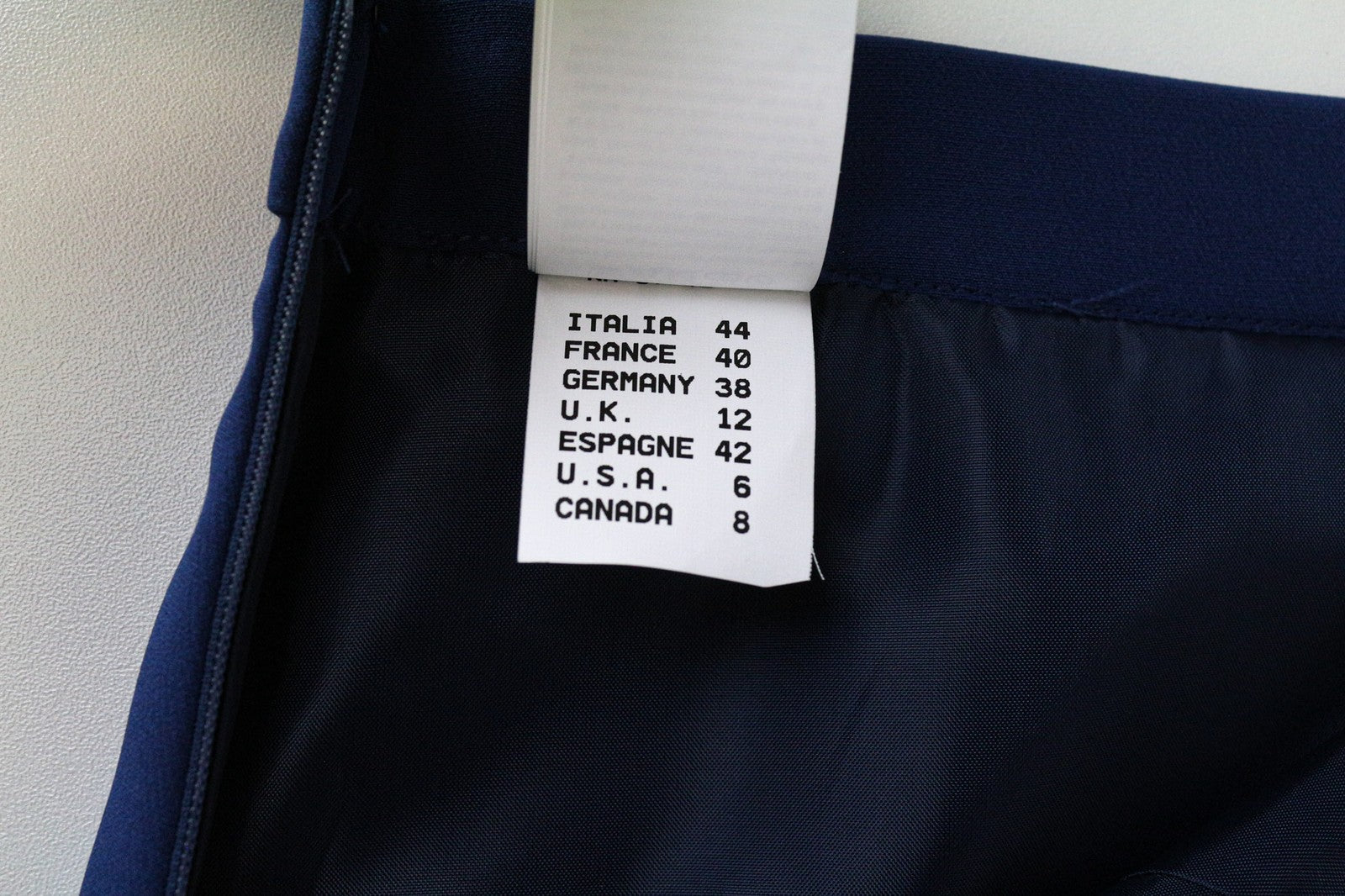 FRANKIE MORELLO Alya moteriškas sijonas UK12 mėlynas tamprus mini laisvalaikio trumpas užtrauktukas šone 