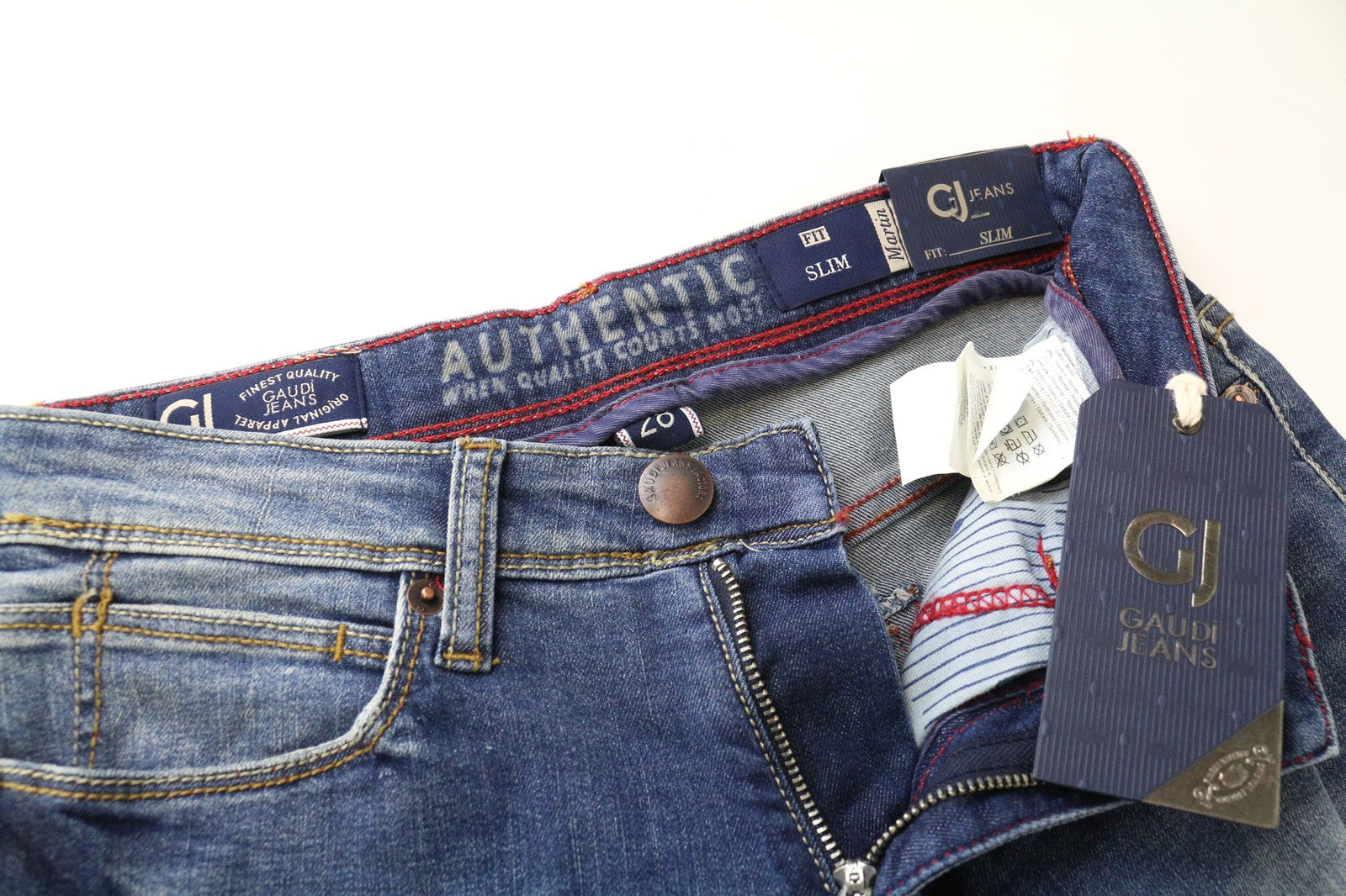 GAUDI JEANS Martin Men's Jeans W28 Blue Distressed Slim Fit Stretch Zippered