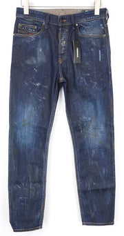 DIESEL Jifer 084SW vyriški džinsai W29/L32 mėlyni, ploni, siaurėjantys, tamprūs. 