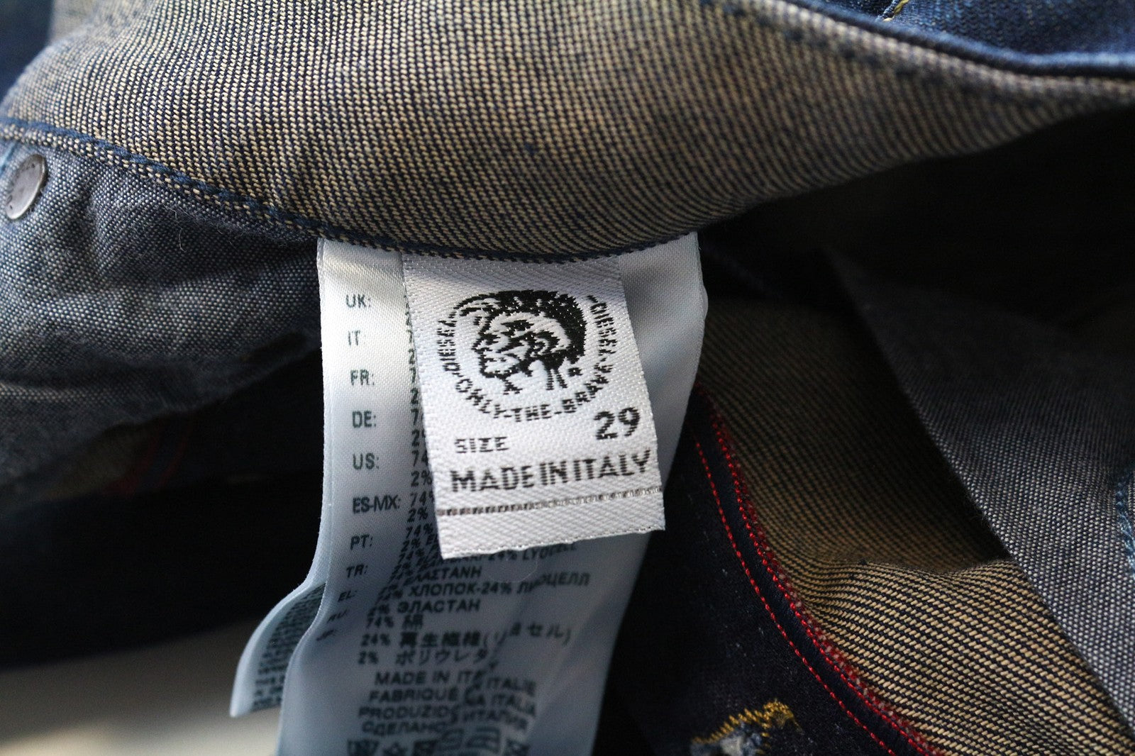 DIESEL Jifer 084SW vyriški džinsai W29/L32 mėlyni, ploni, siaurėjantys, tamprūs. 